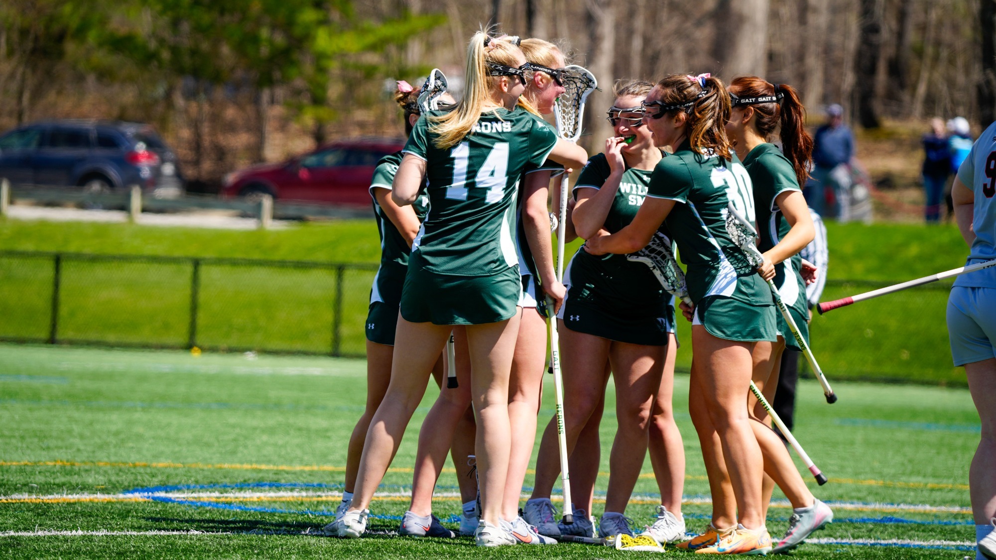 WSLAX vs Bard celebrates goal