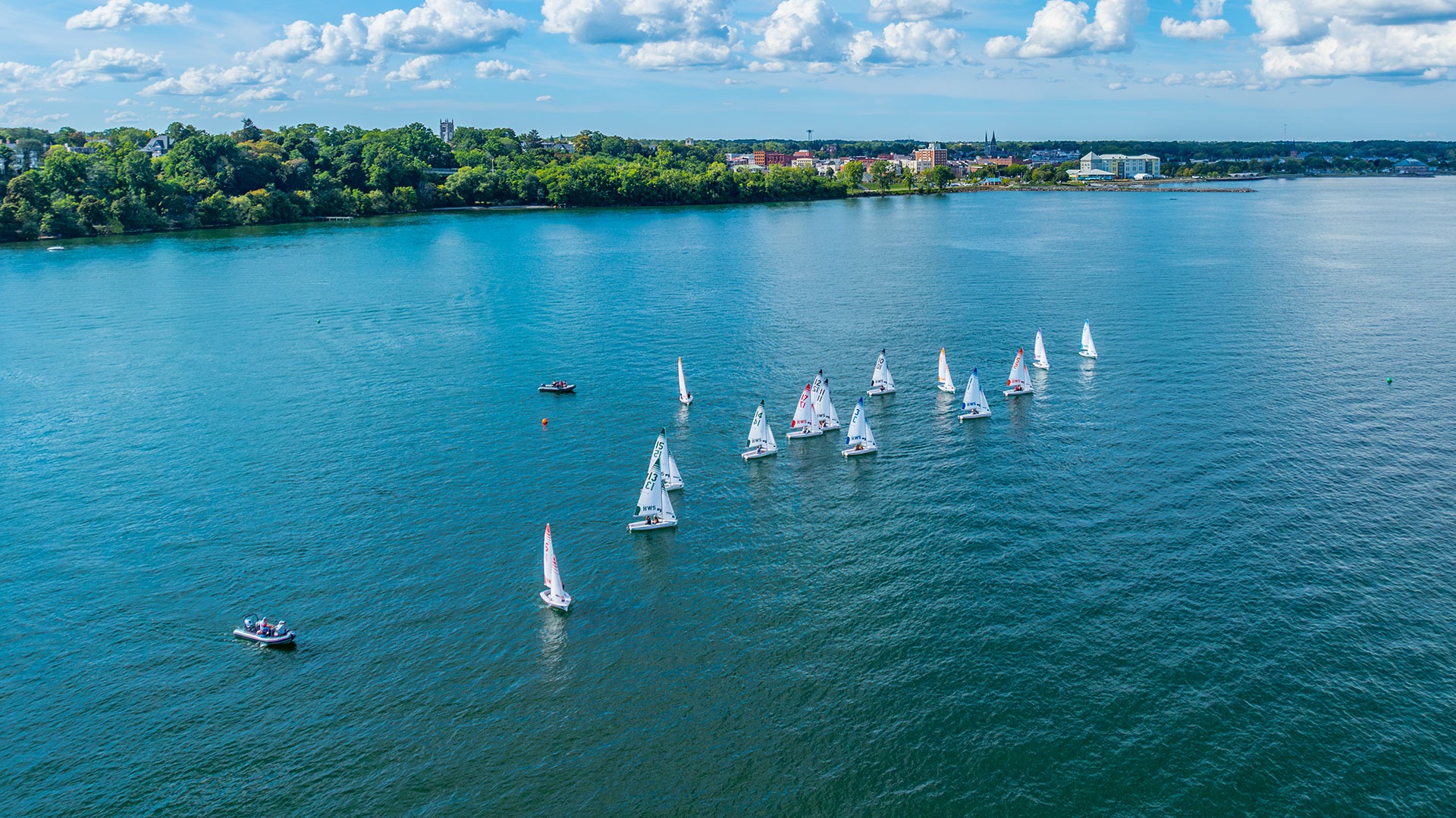 Sailing drone shot