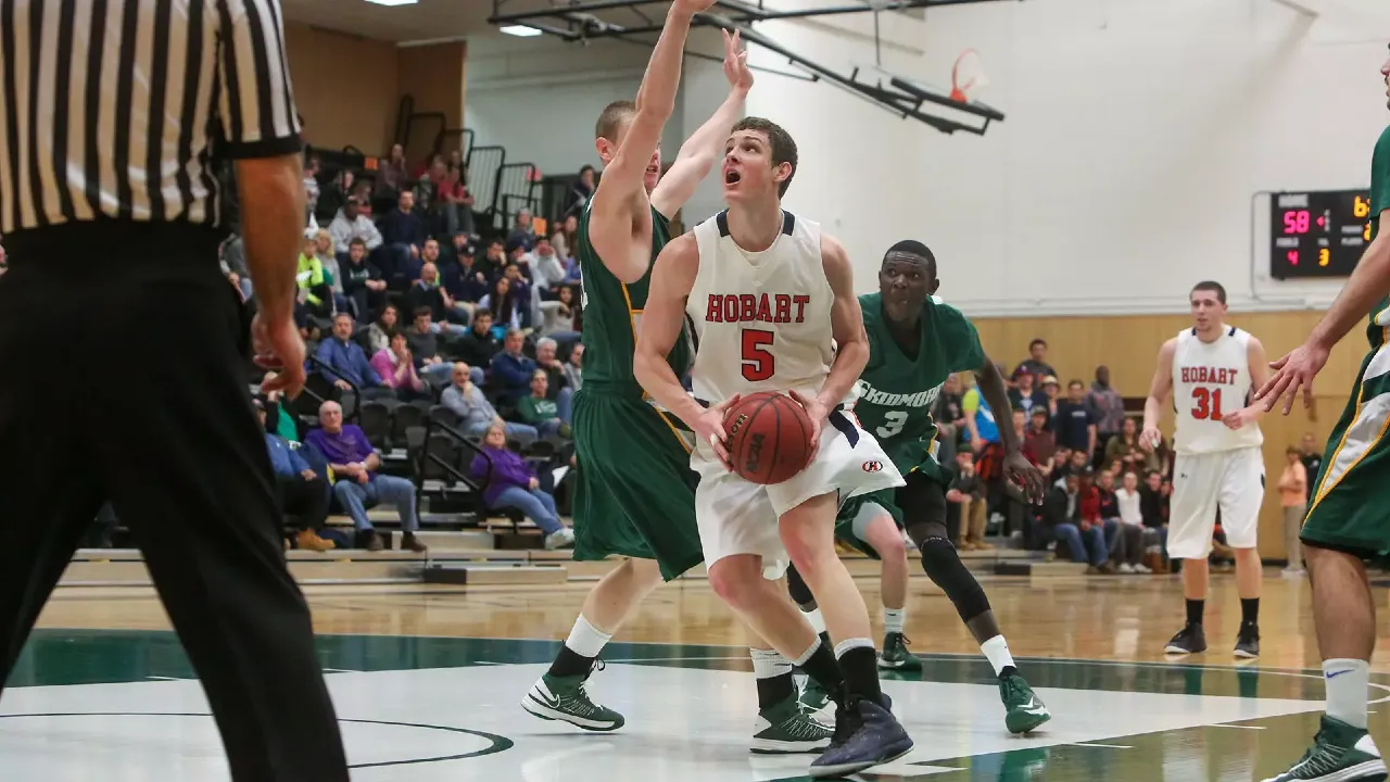 Richie Bonney prepares to go up for a layup.