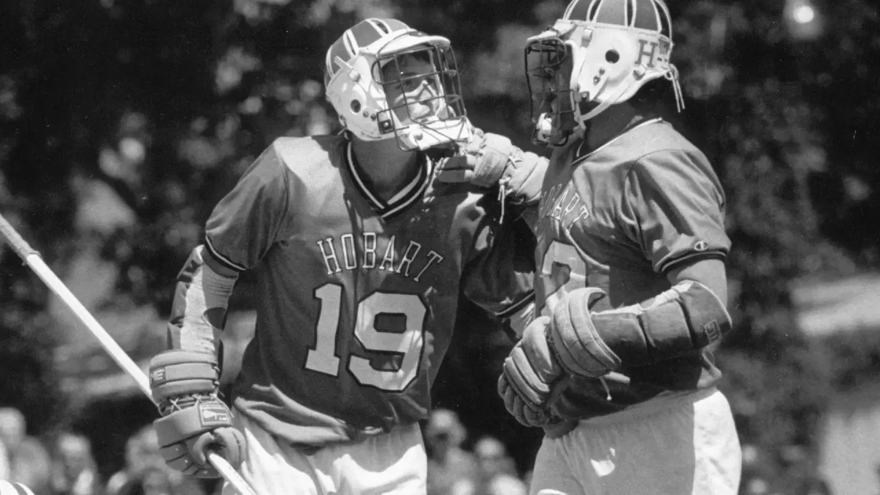 Dan Whelan celebrates with a teammate.