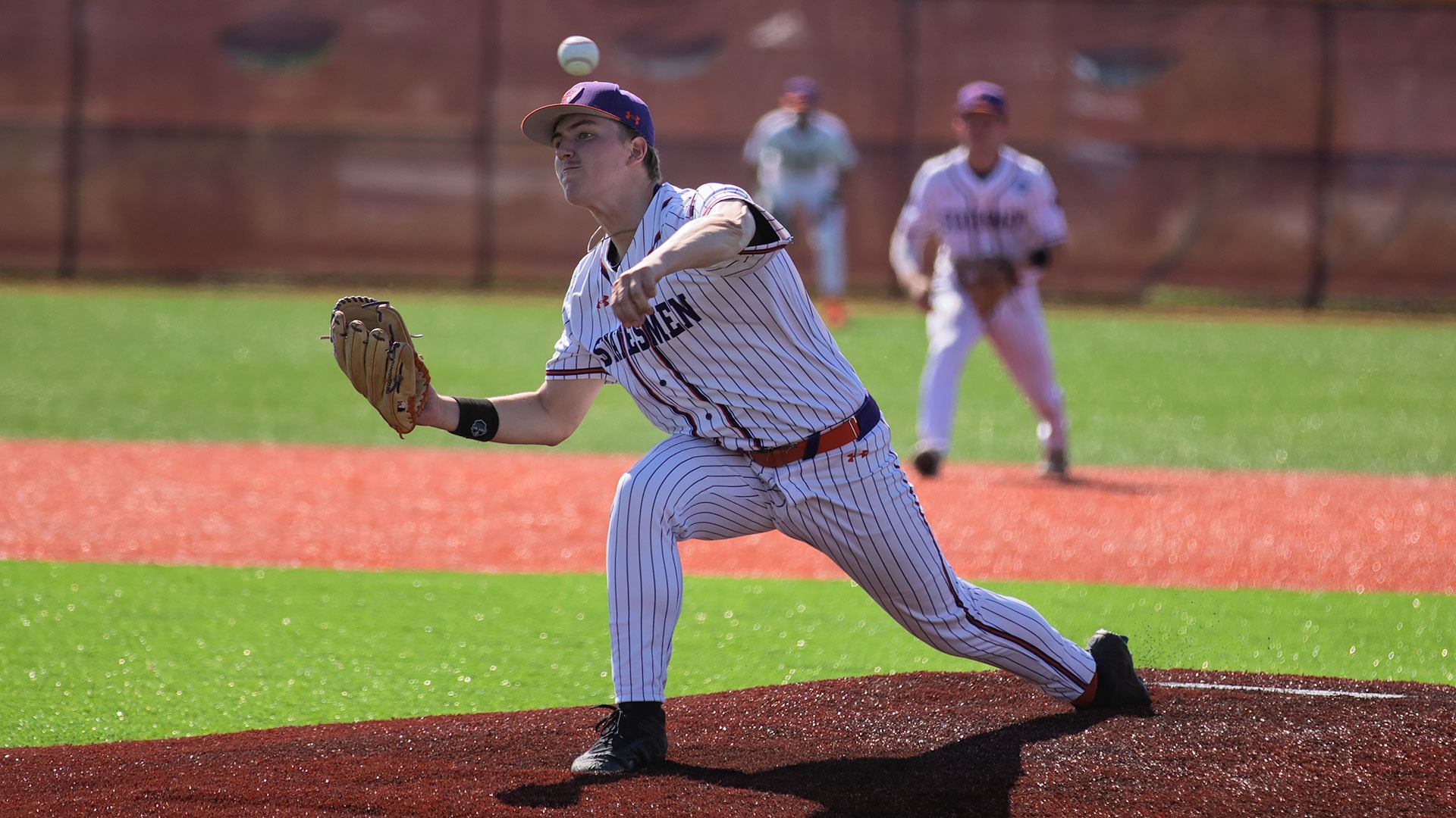 Trevor Kimball pitches against Mount Union.