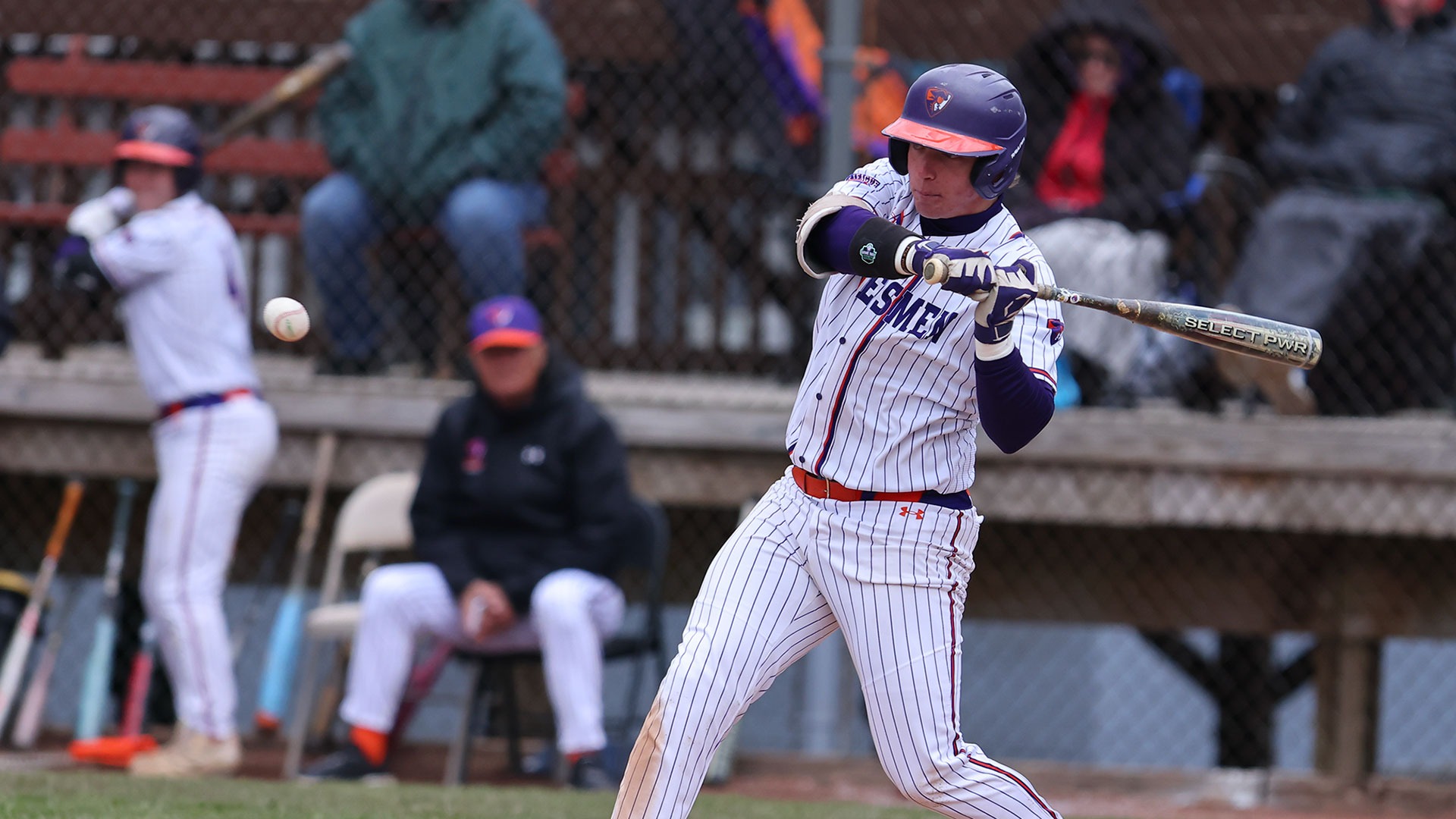 Sean Garvin swings at a pitch.
