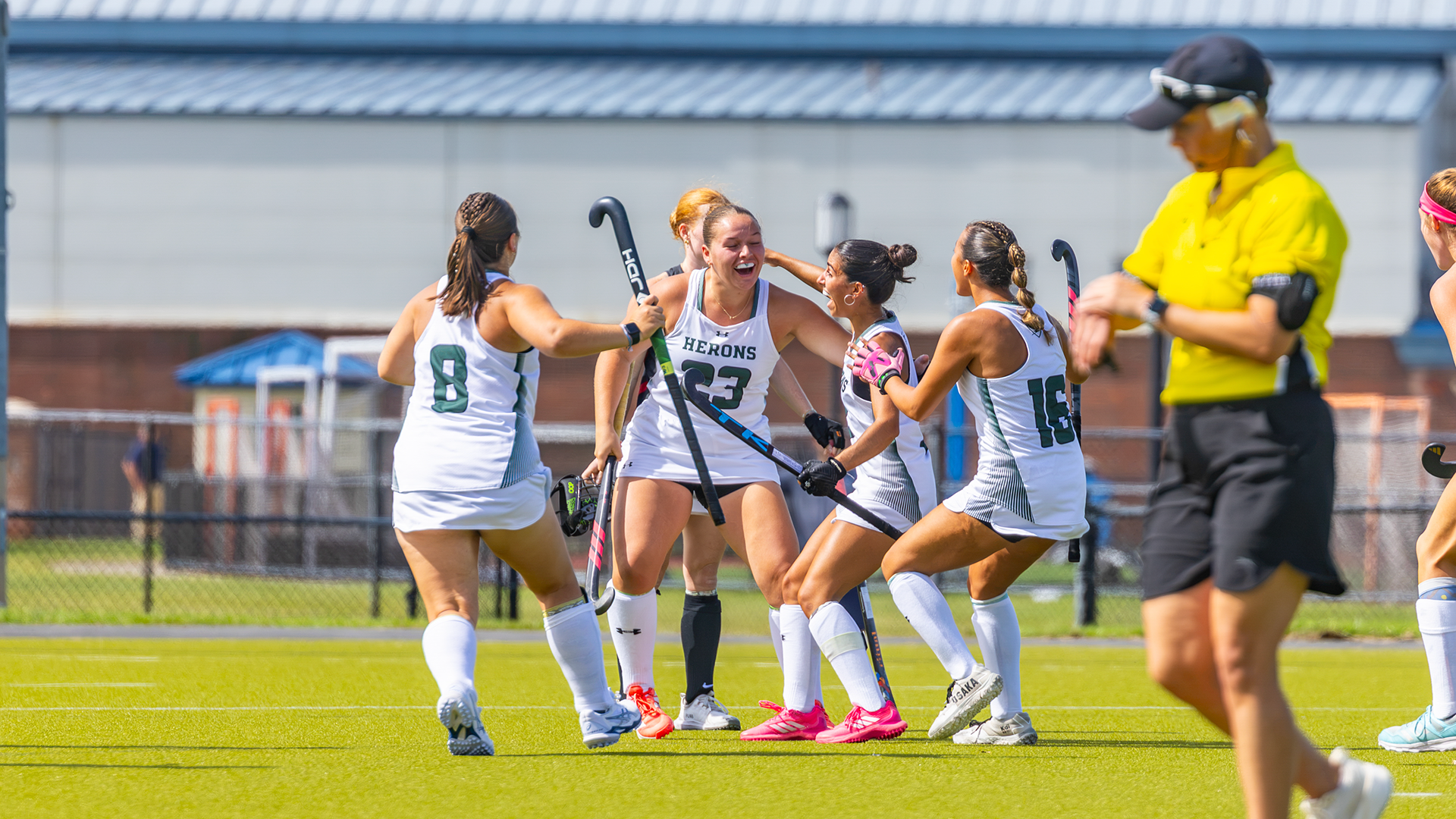 WSFH celebrates goal against OWU