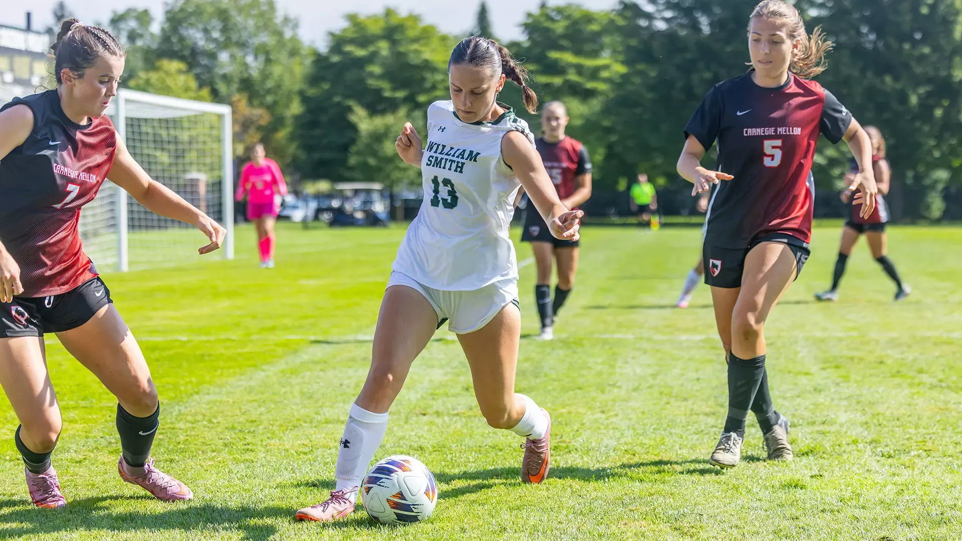 Grace Metzler defends the ball