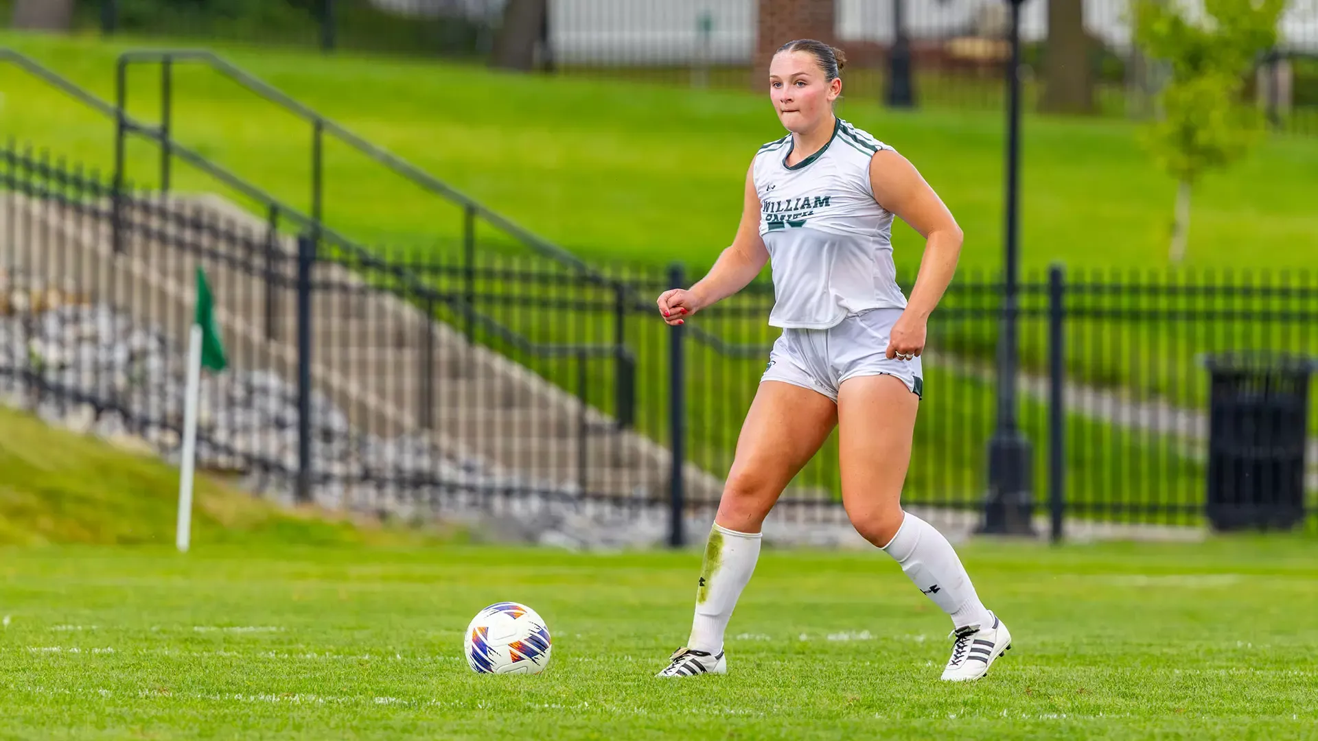 Addie Stockwin looks for a teammate