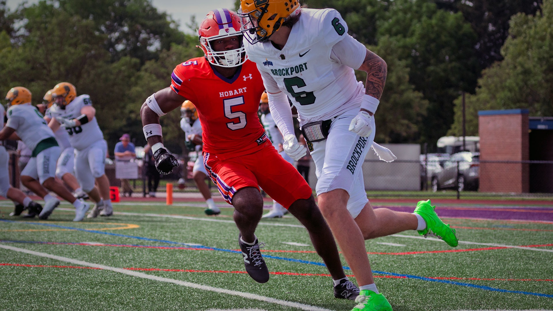 Zeshan Dixon covers a Brockport receiver.
