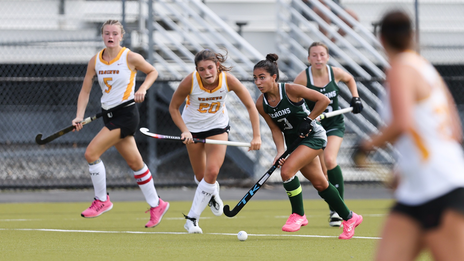 Leah Griffith looks up field for a teammate