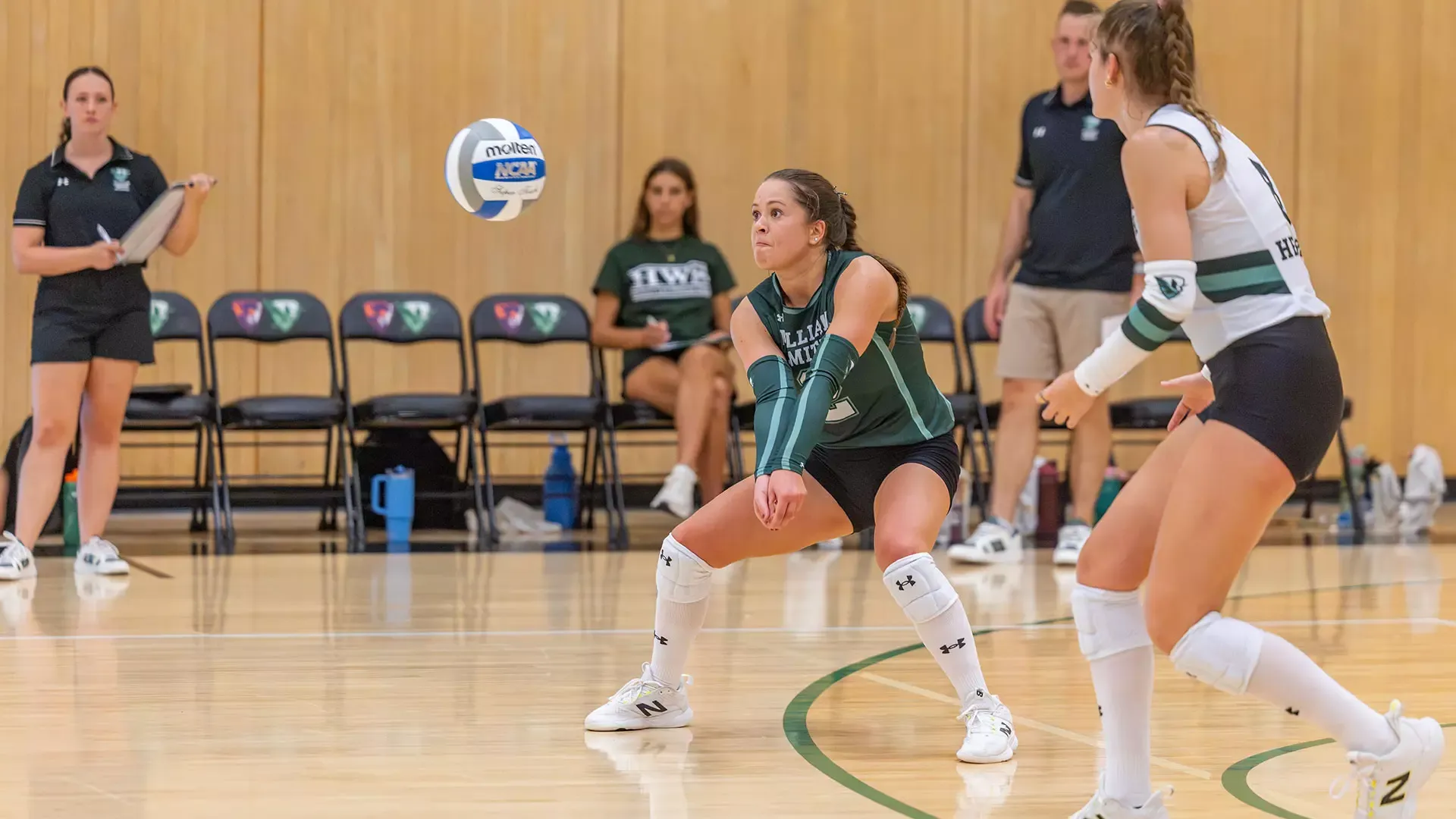Kali Vanderhoof looks to settle the ball to set up a teammate