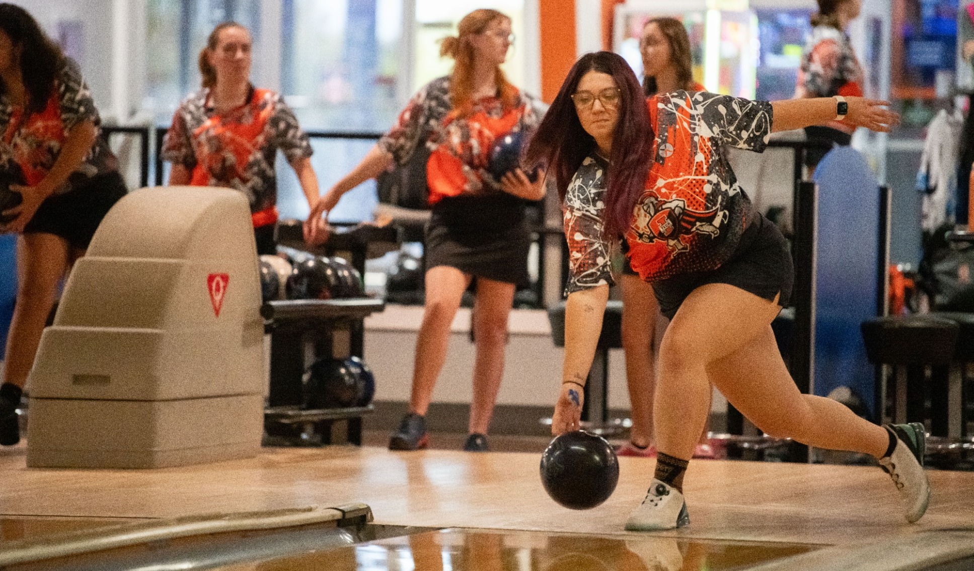 Women's bowling practice