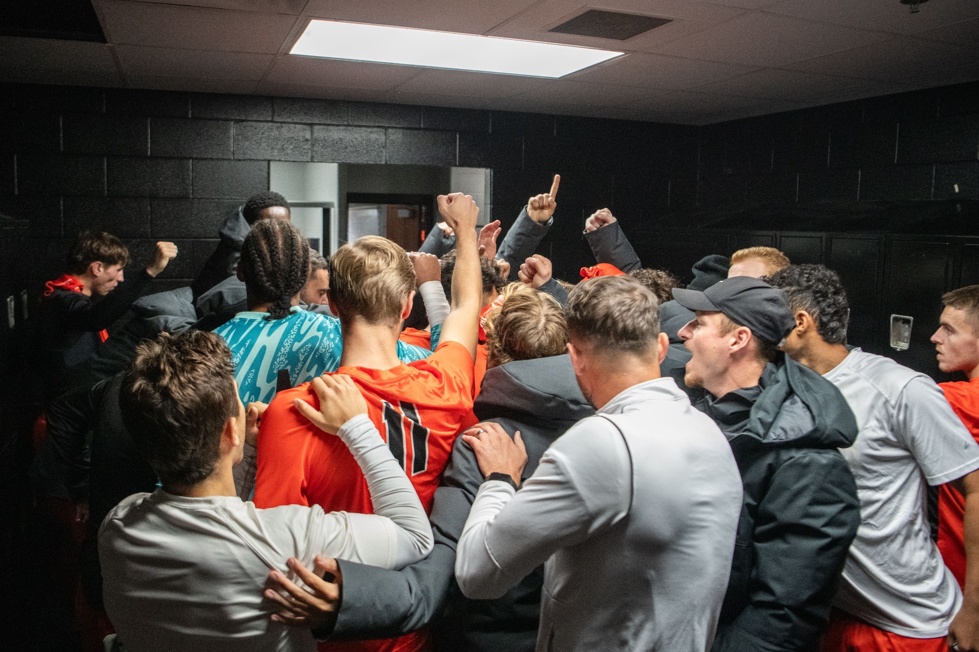 MSOC Team Locker Room Huddle vs UNOH