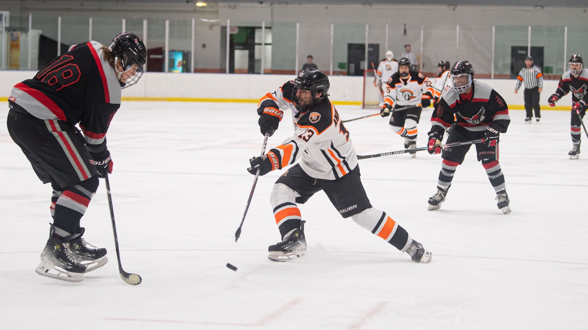 Luke Anderson looks to score 
