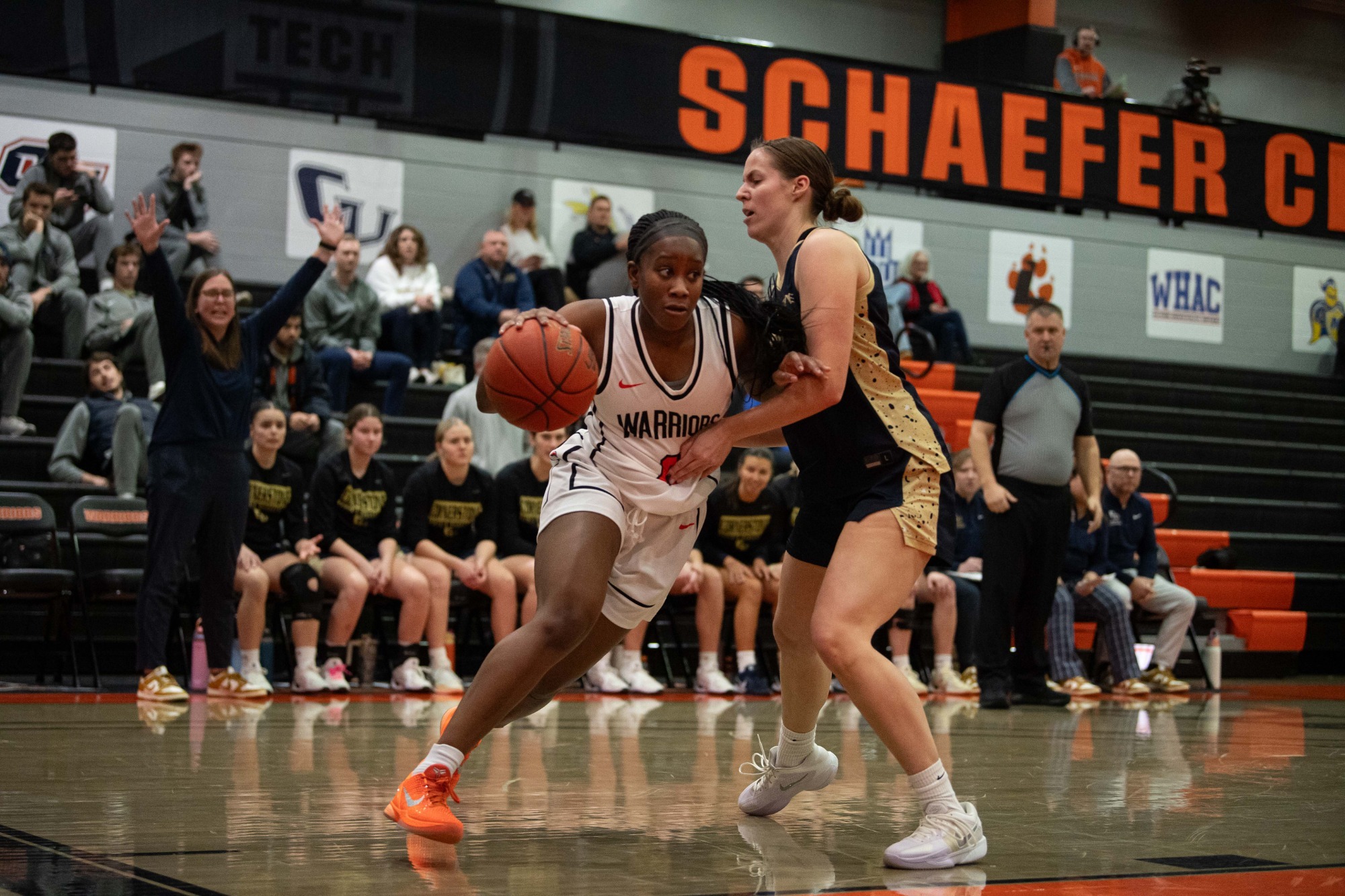 Morrer pushes pass defender 