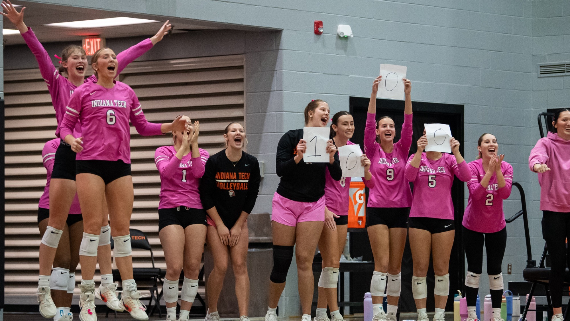 Volleyball team celebrates Kristin Matlack reaching 1000 assists on season 
