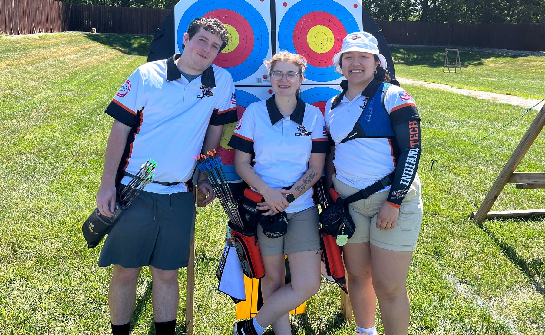 jack boer, alisha goodrich, and anahi ramirez brito at indiana state outdoor championship 