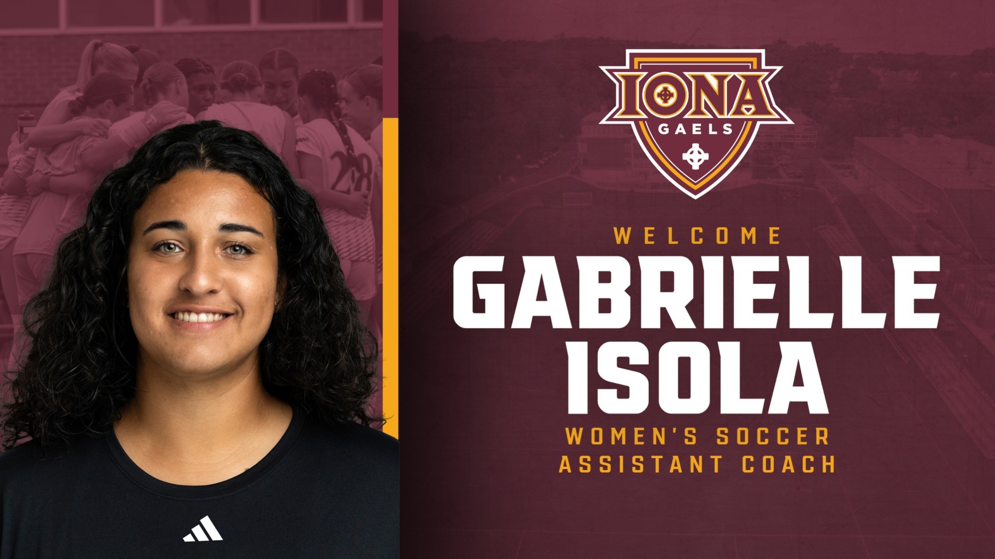Gabrielle Isola Iona WSOC Assistant Coach
