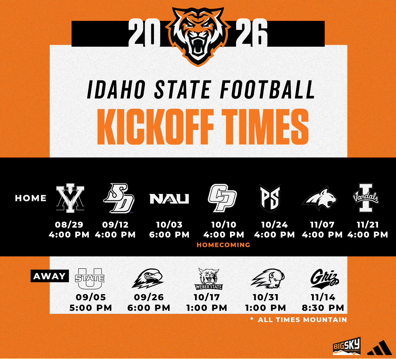 2026 Kickoff Times