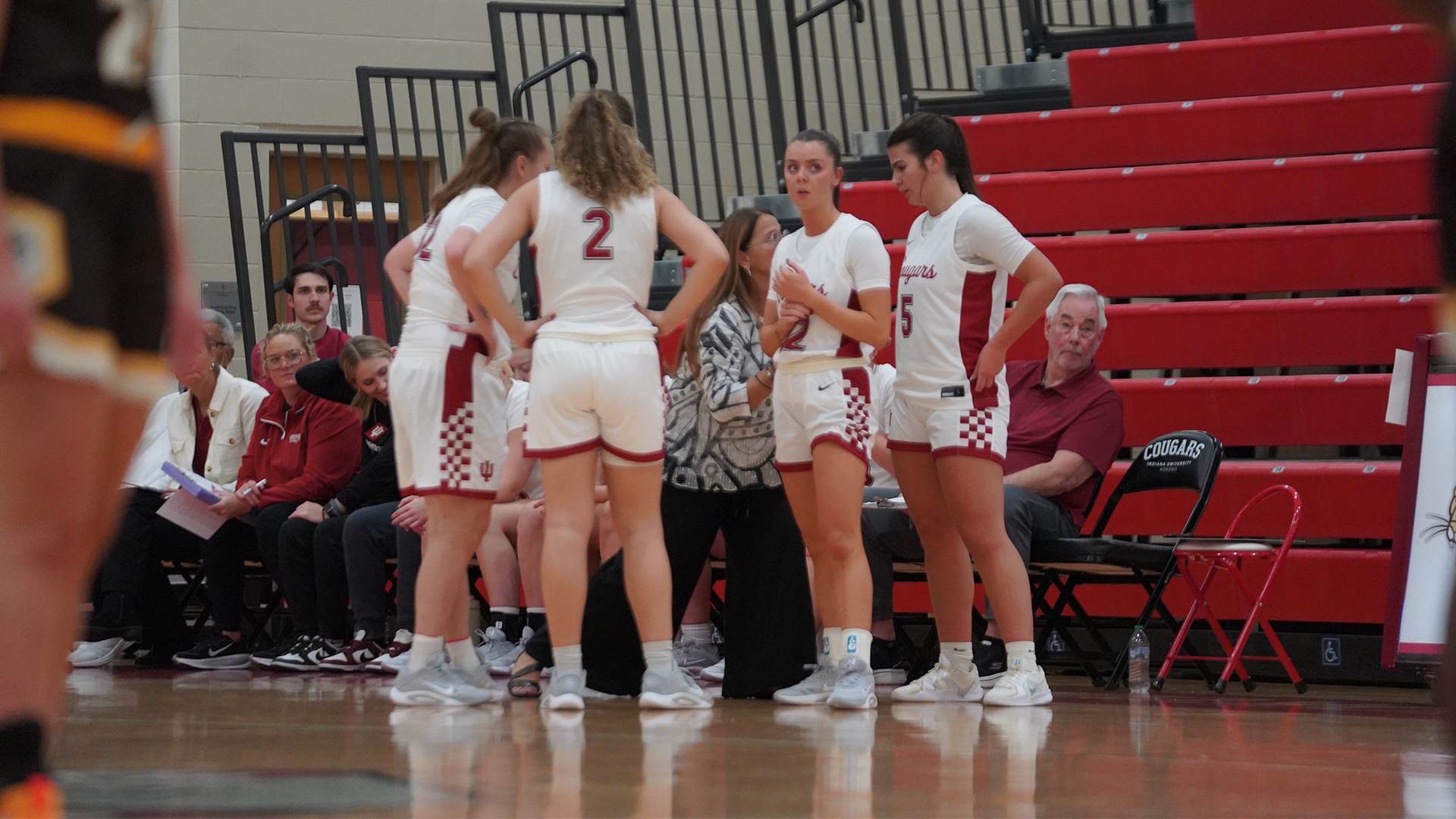 WBB Huddle Near Bench vs USF