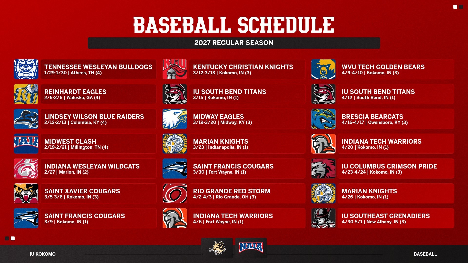 BASE Schedule Graphic
