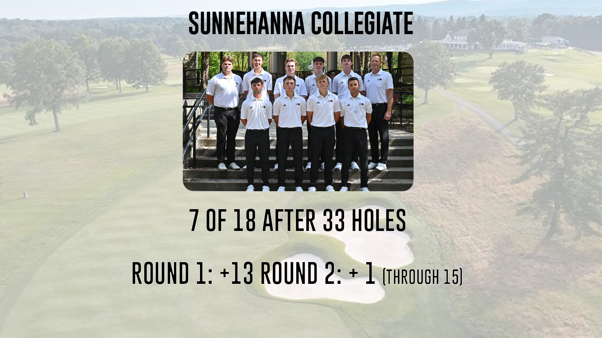 GOLF SUNNEHANNA COLLEGIATE THROUGH 33 HOLES