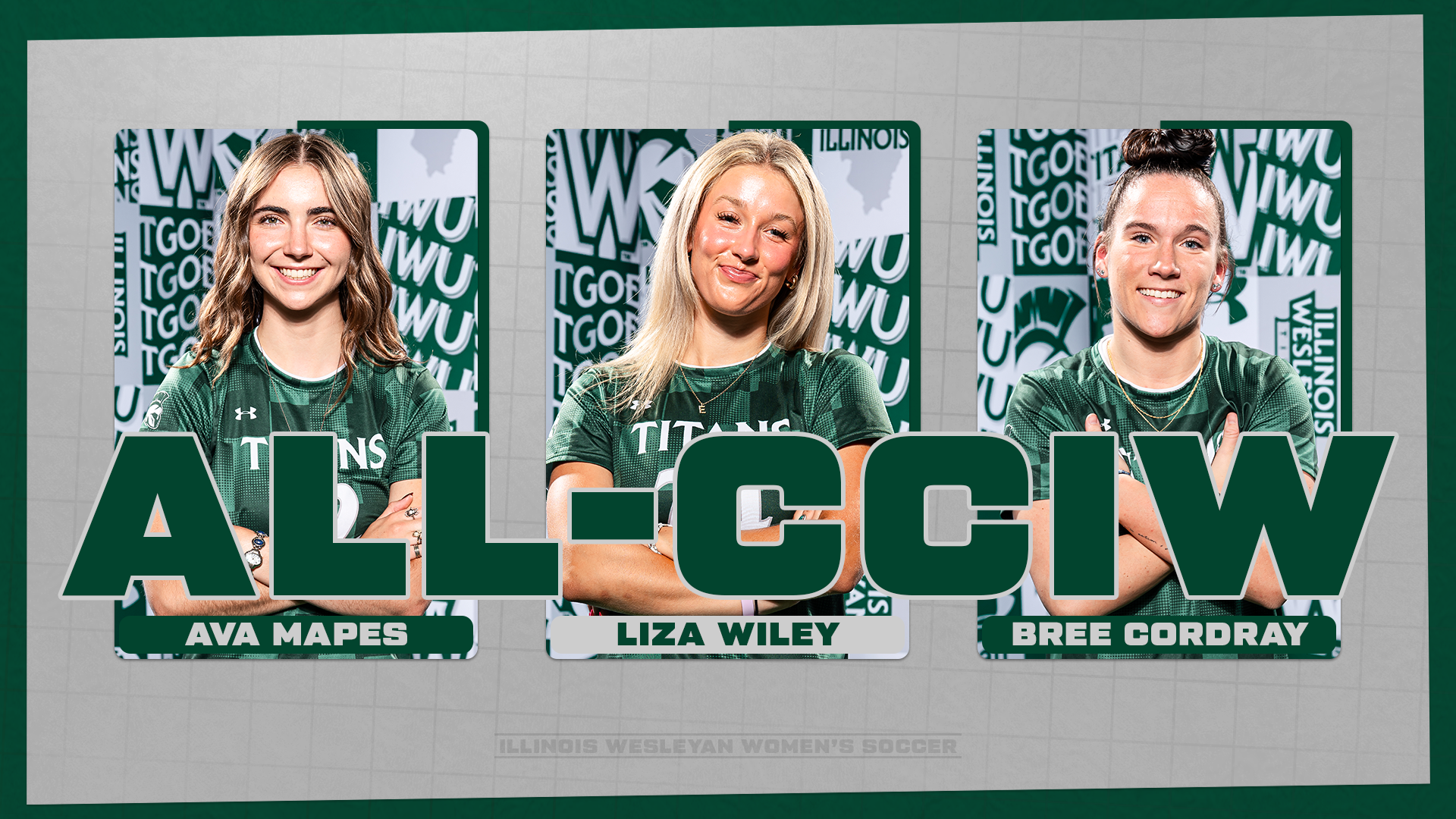 2025 All-CCIW | Women's Soccer | Ava Mapes, Liza Wiley, Bree Cordray