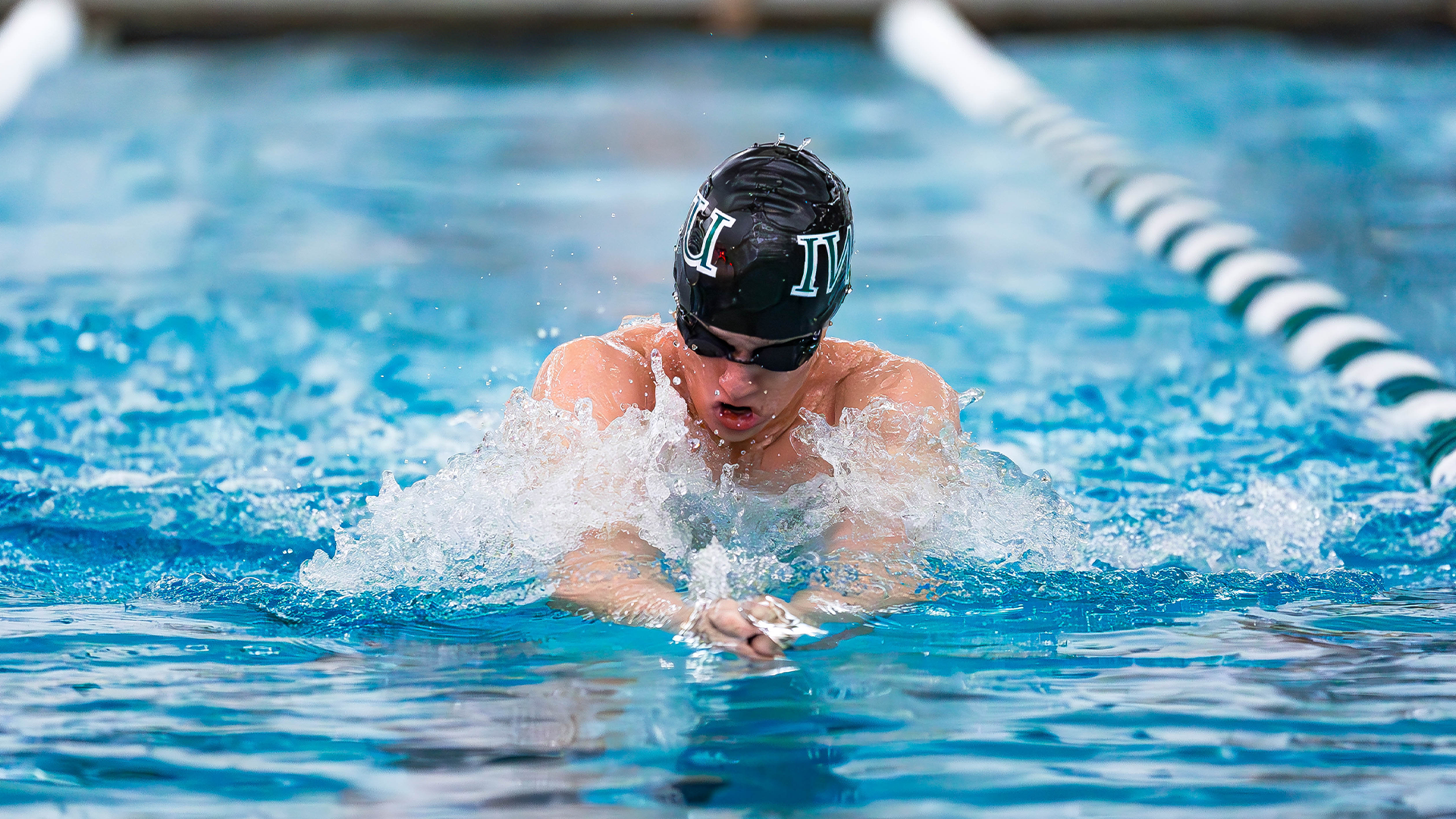 Ben Huk breaststroke during IWU Halloween Invite Oct. 25, 2025