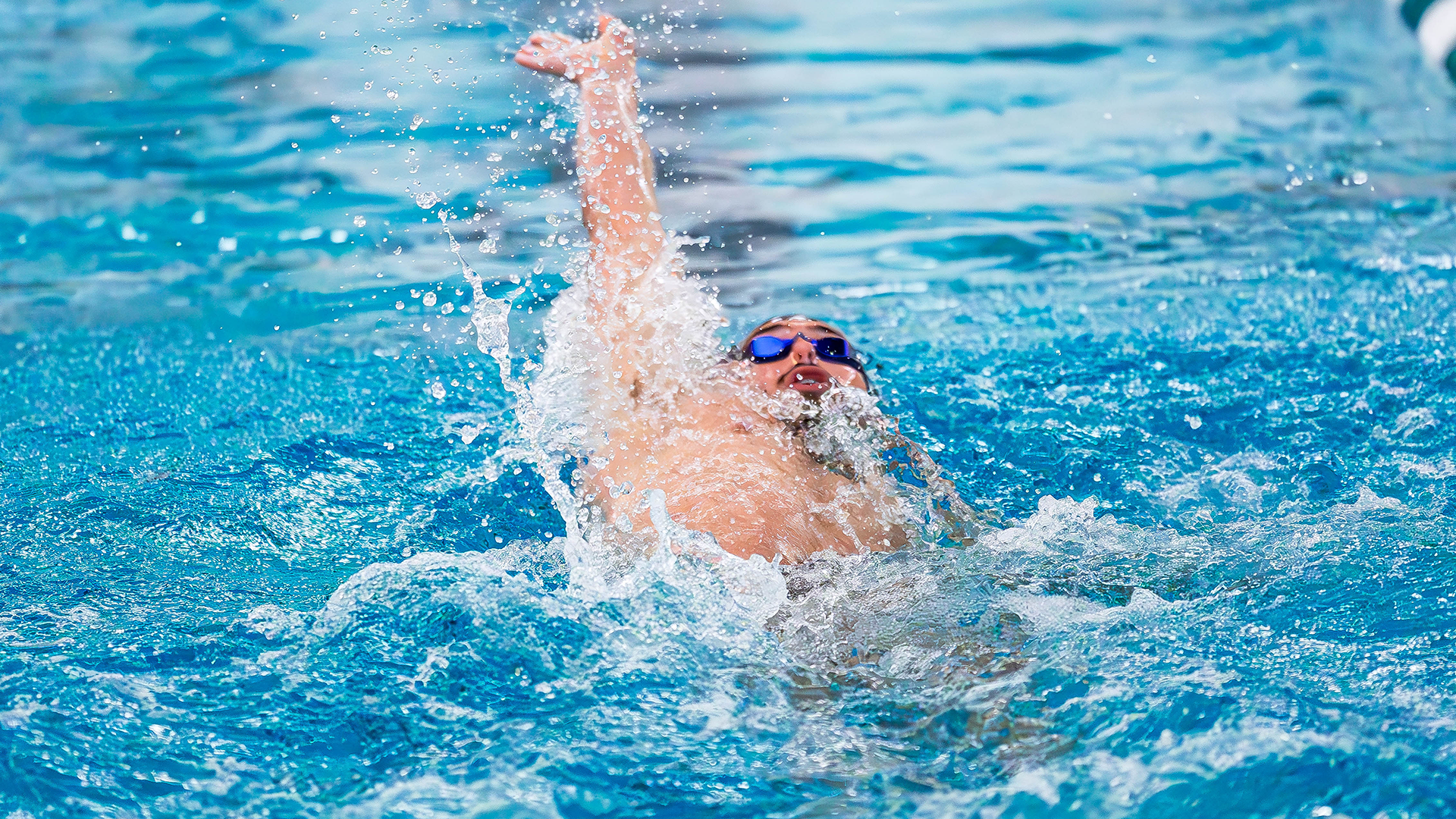 Jay Jenkins swimming backstroke Oct. 25, 2025