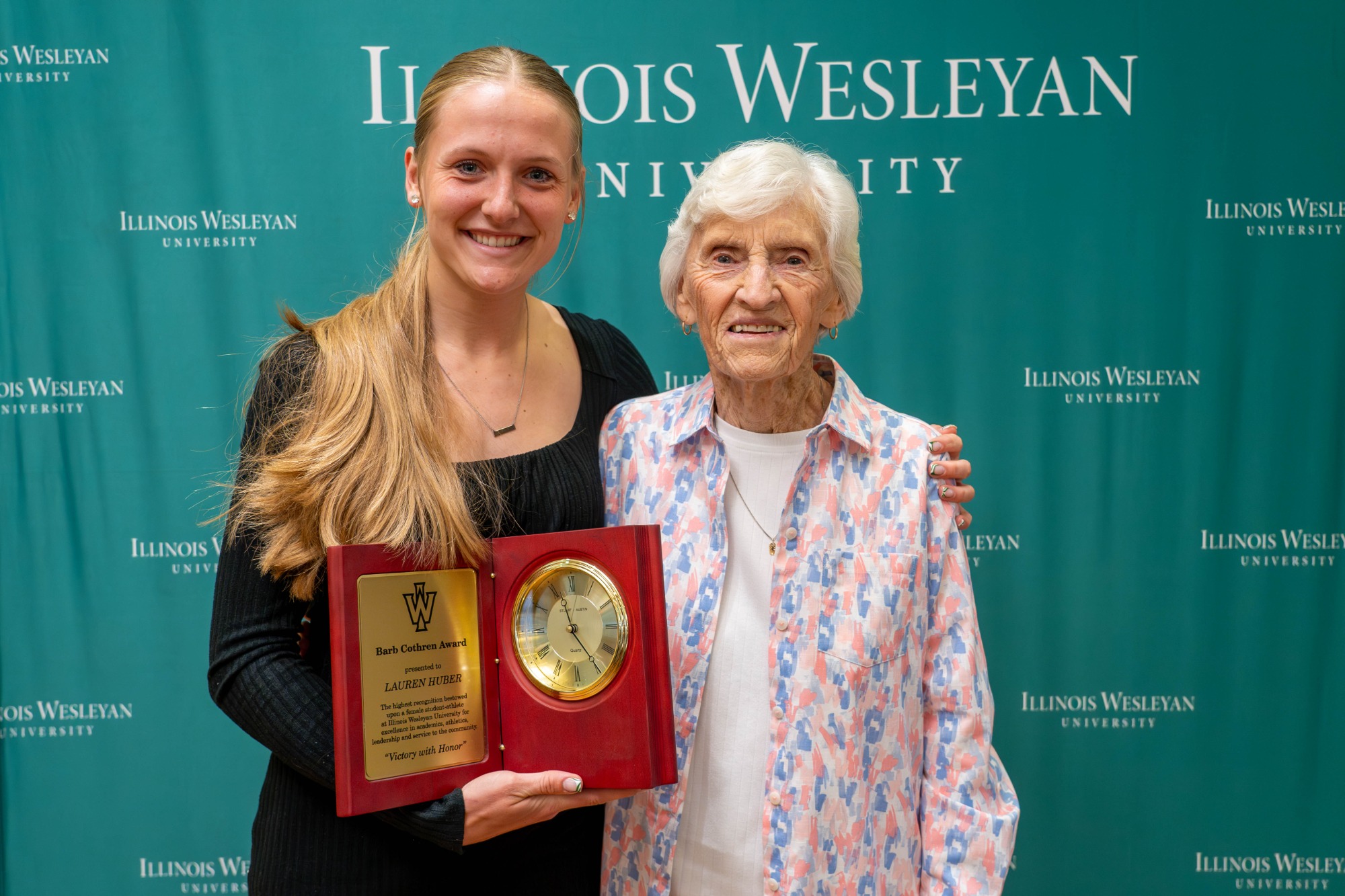 Lauren Huber with Barb Cothren for Bard Cothren award