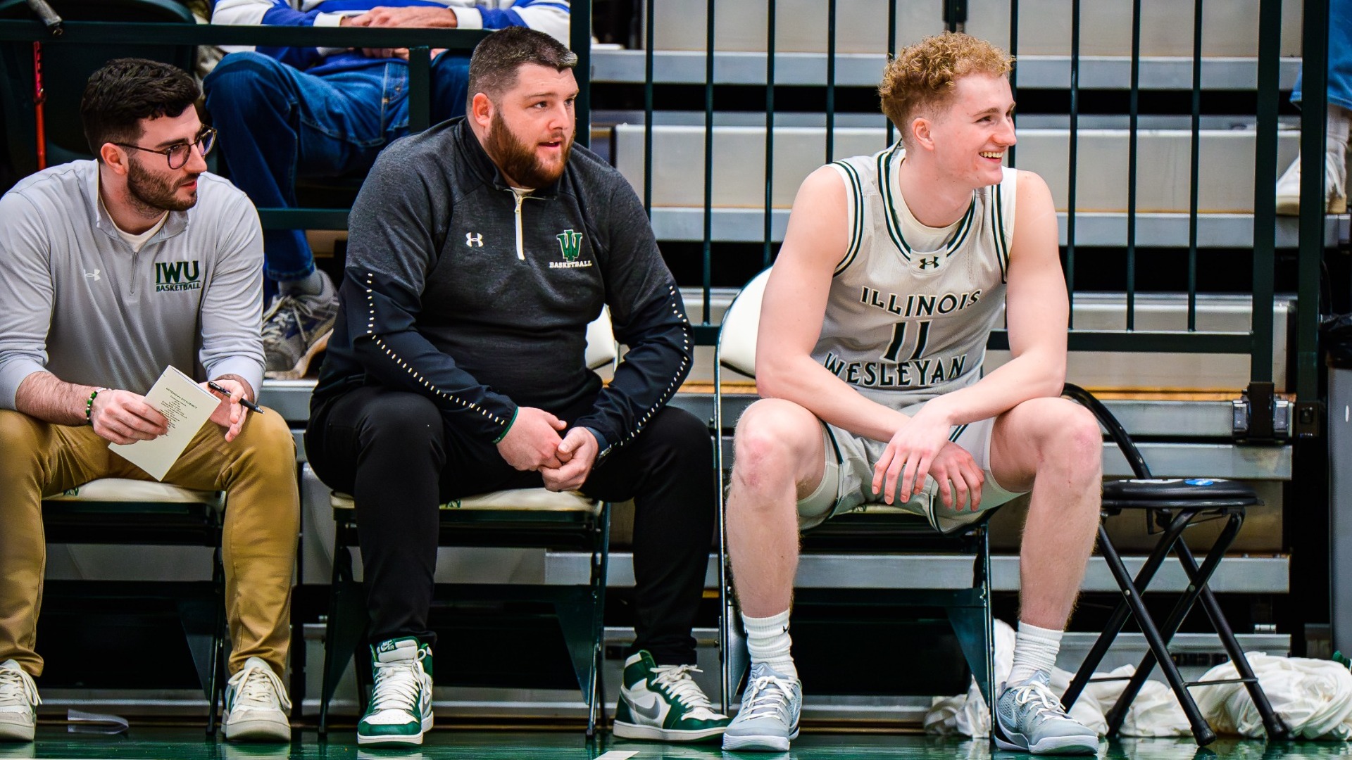 Brady Ruggles, Andy Etheridge, & Liam Thompson on the bench
