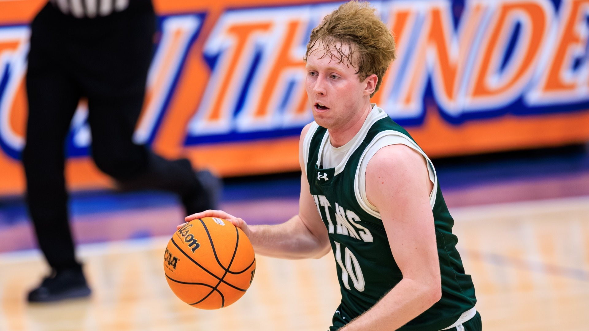 Mason Funk dribbling