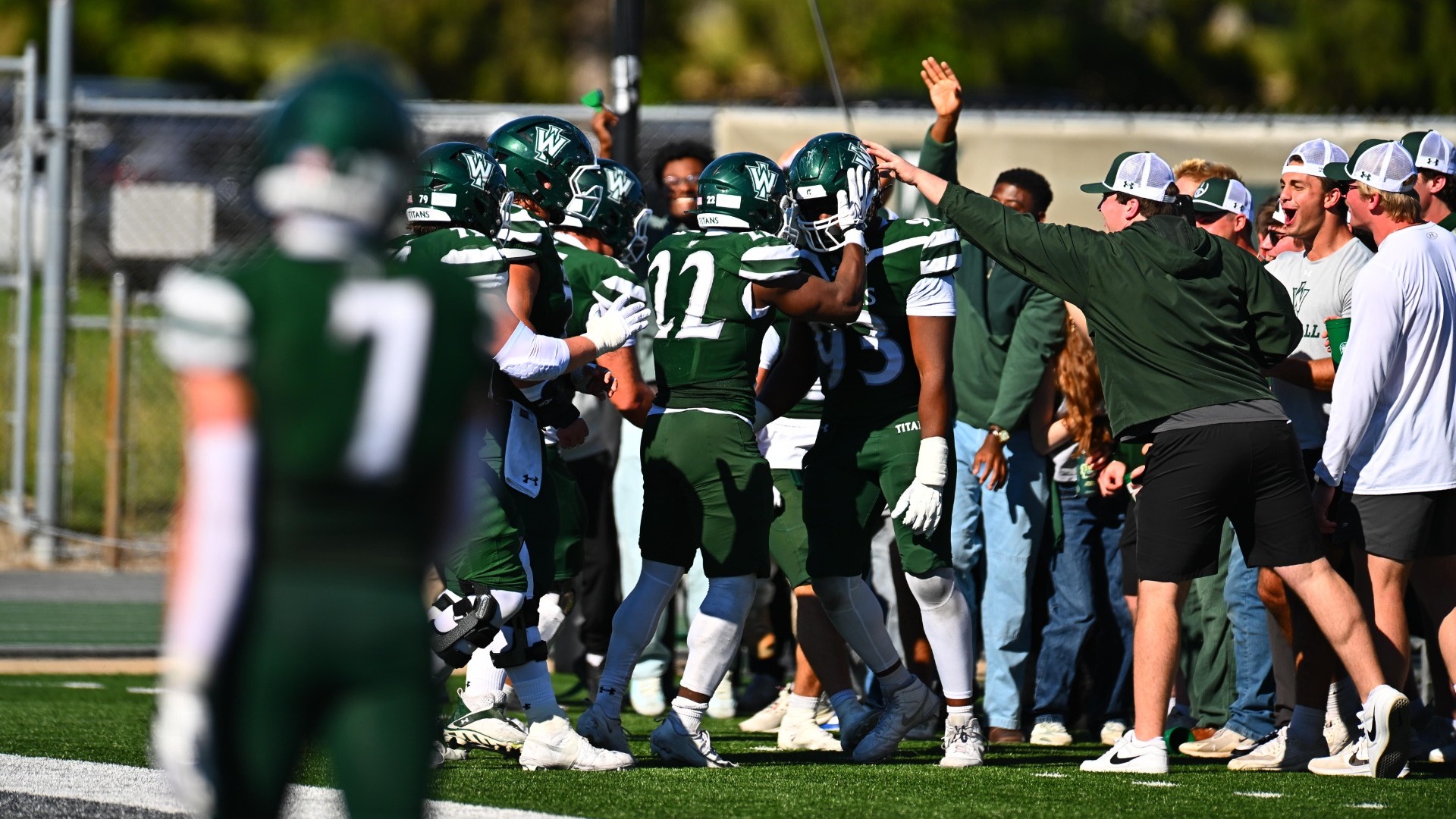 Marcheon Griffin celebrates a touchdown on Homecoming
