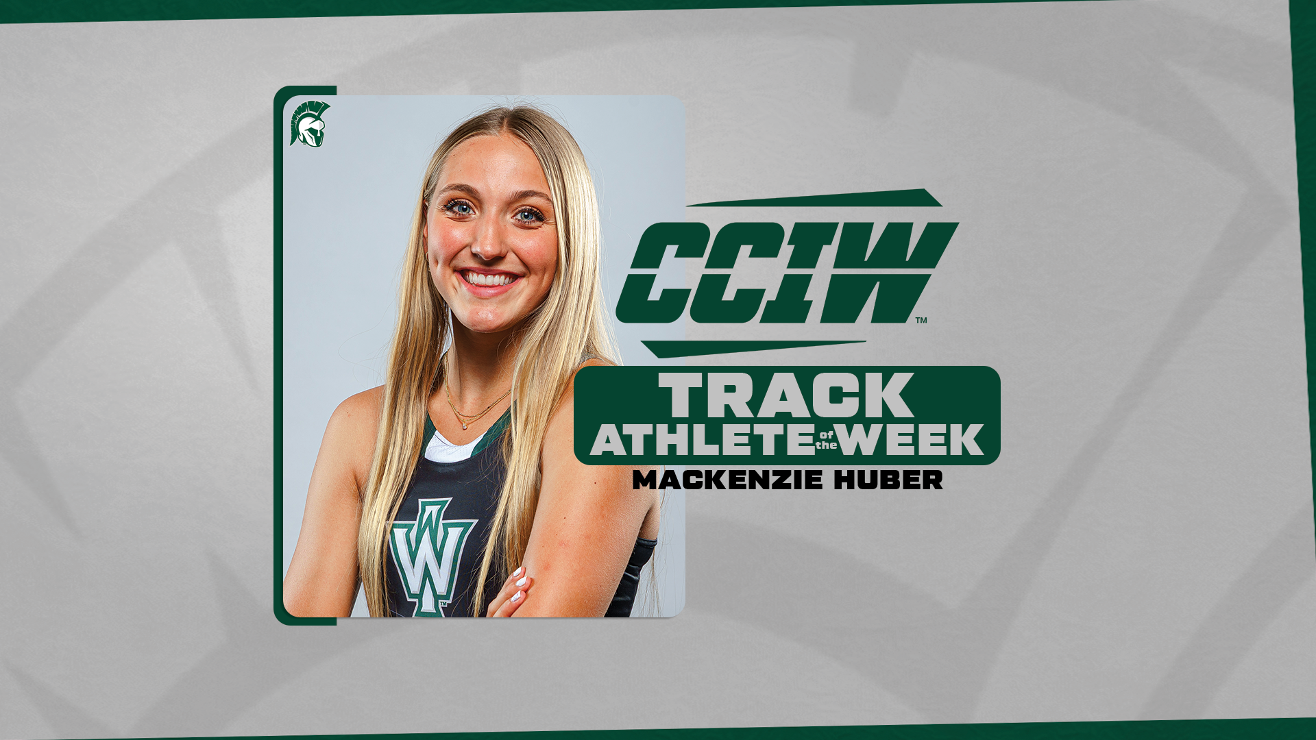 Mackenzie Huber CCIW Track Athlete of the Week 2026