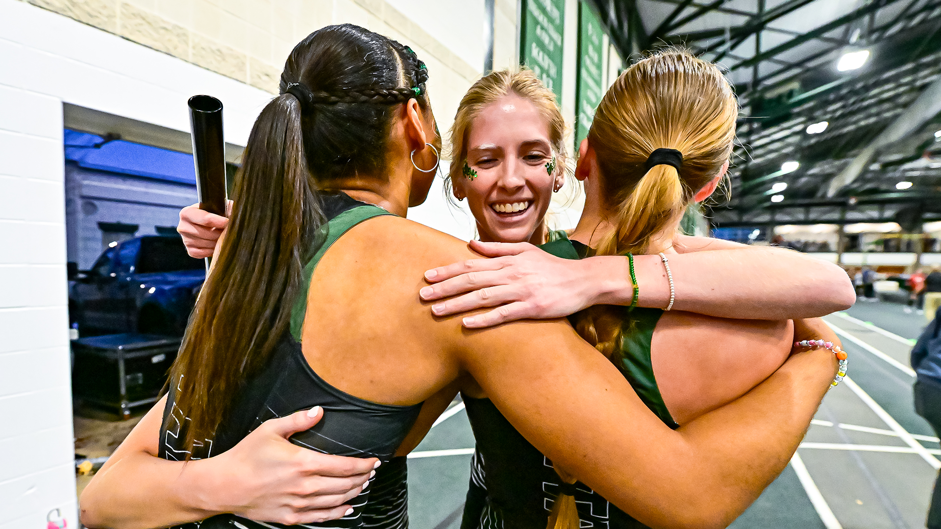 Adriana Crabtree with teammates after DMR 