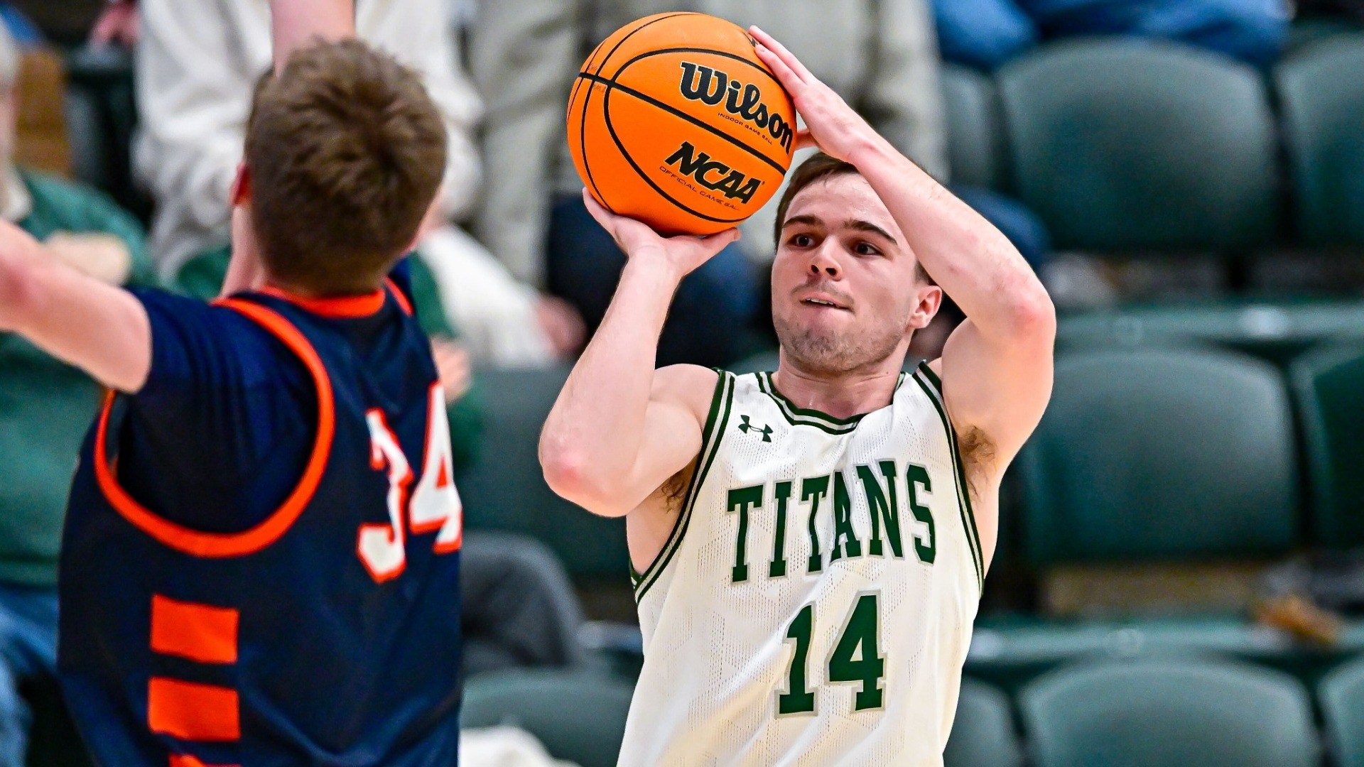 Casen Lawrence Shoots a Three Versus Wheaton 2-4-2026