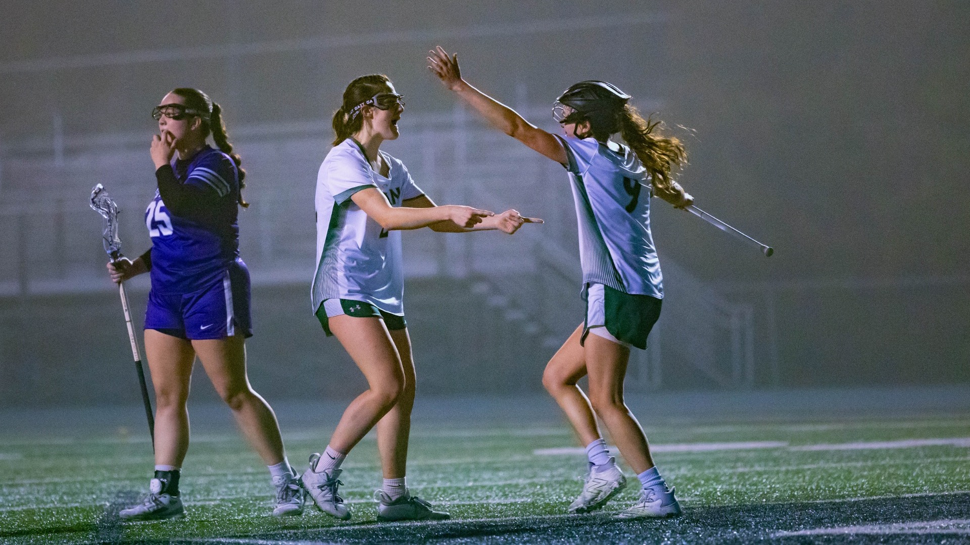 Sophie Shore and Anelise DiGiovanni celebrate a goal against Cornell March 4, 2026