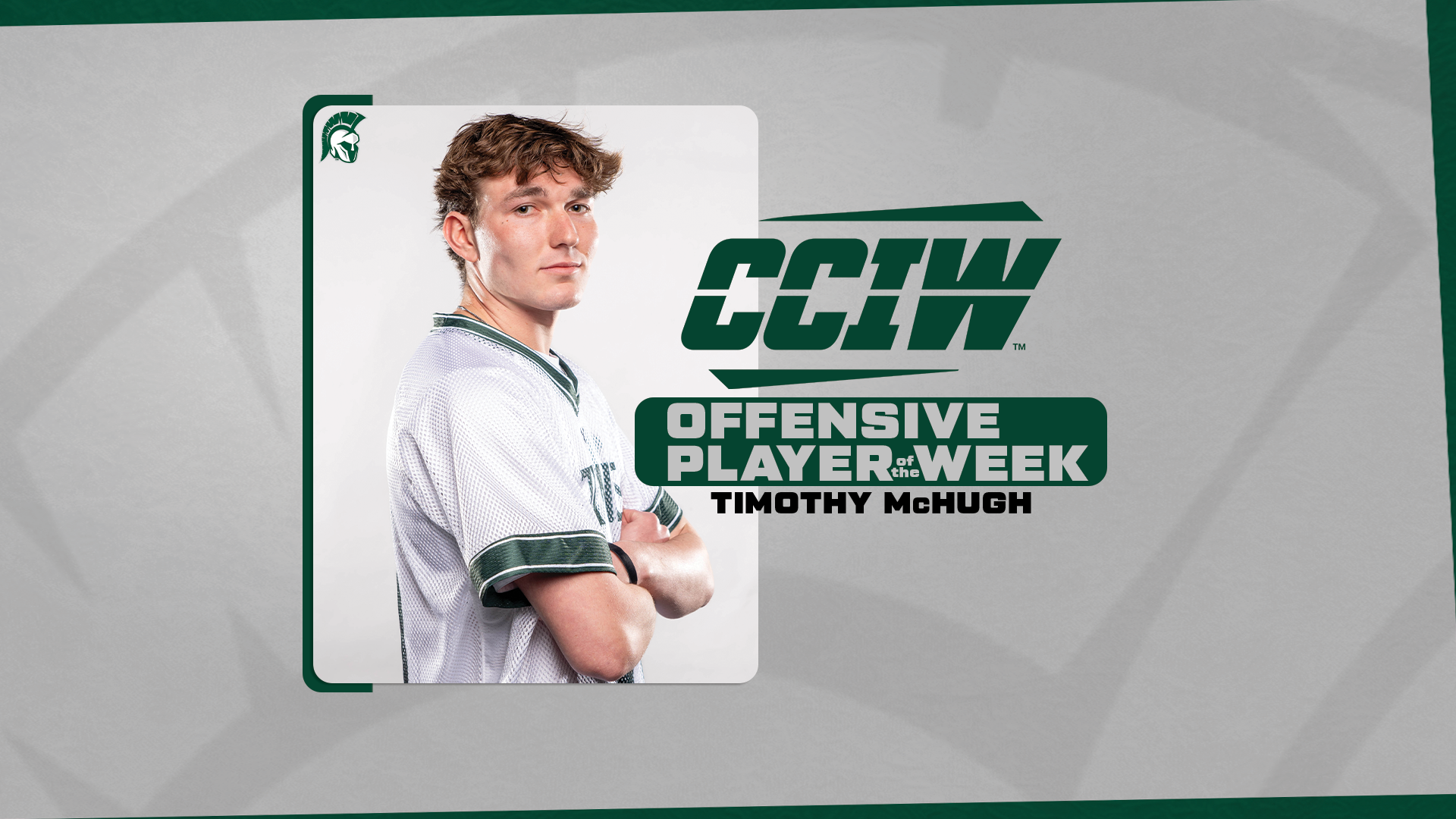 Timothy McHugh CCIW Offensive Player of the Week March 10, 2026