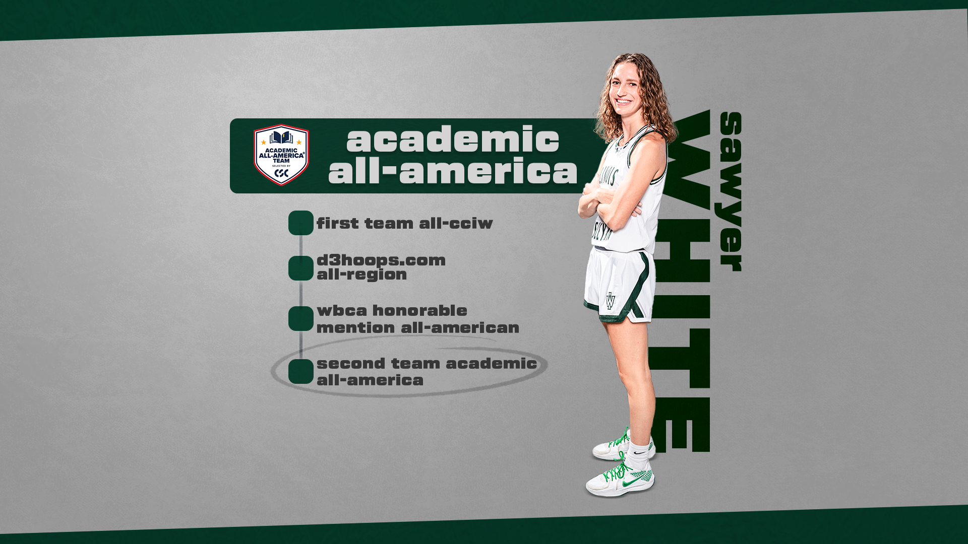 Sawyer White - CSC Academic All-America - Second Team