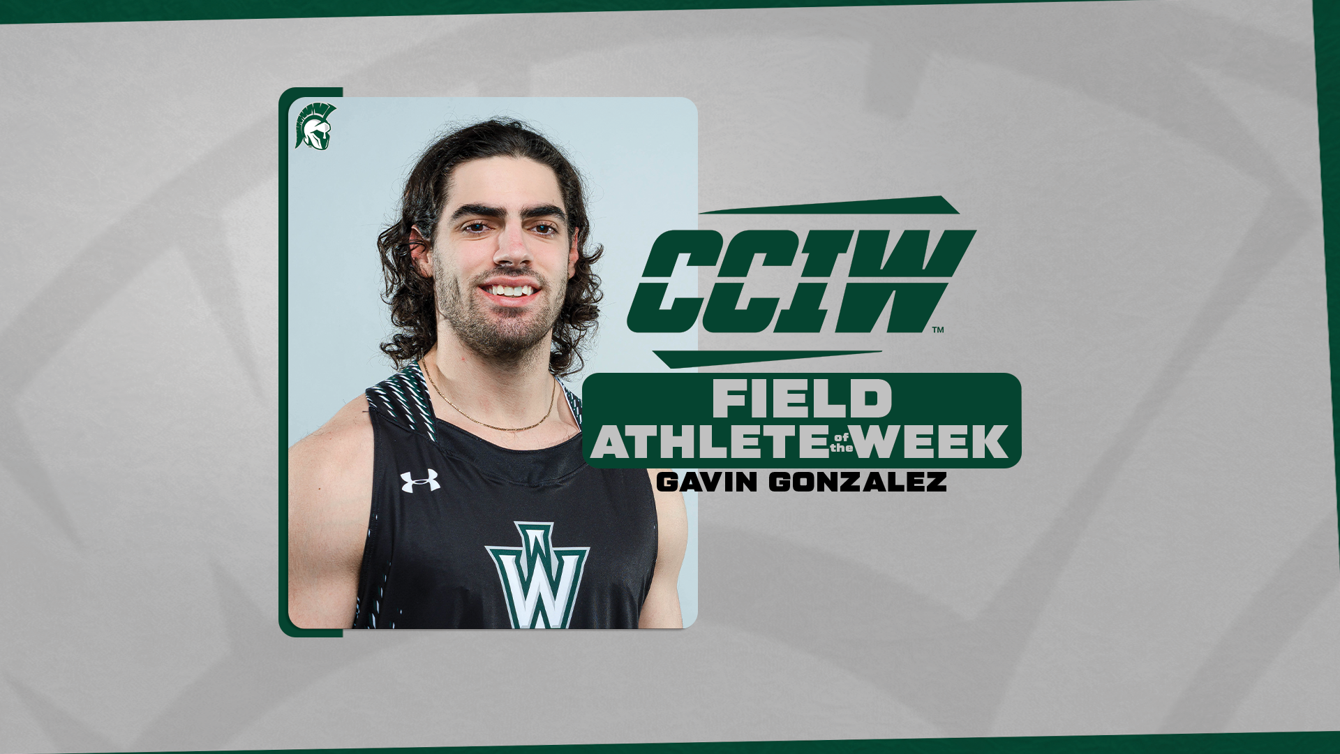 Gavin Gonzalez Men's Track and Field CCIW Field Athlete of the Week 2026
