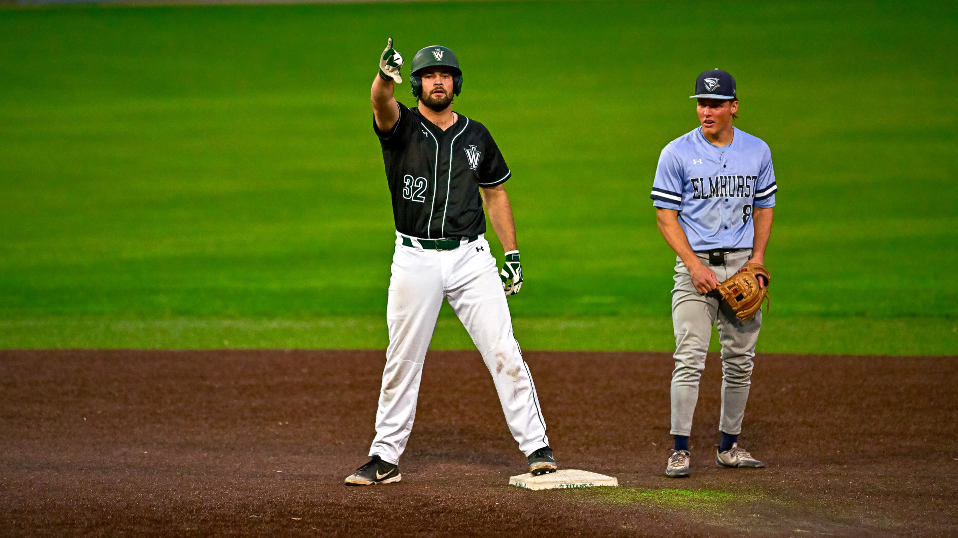 JP Ferraro celebrates a bases clearing double against Elmhurst
