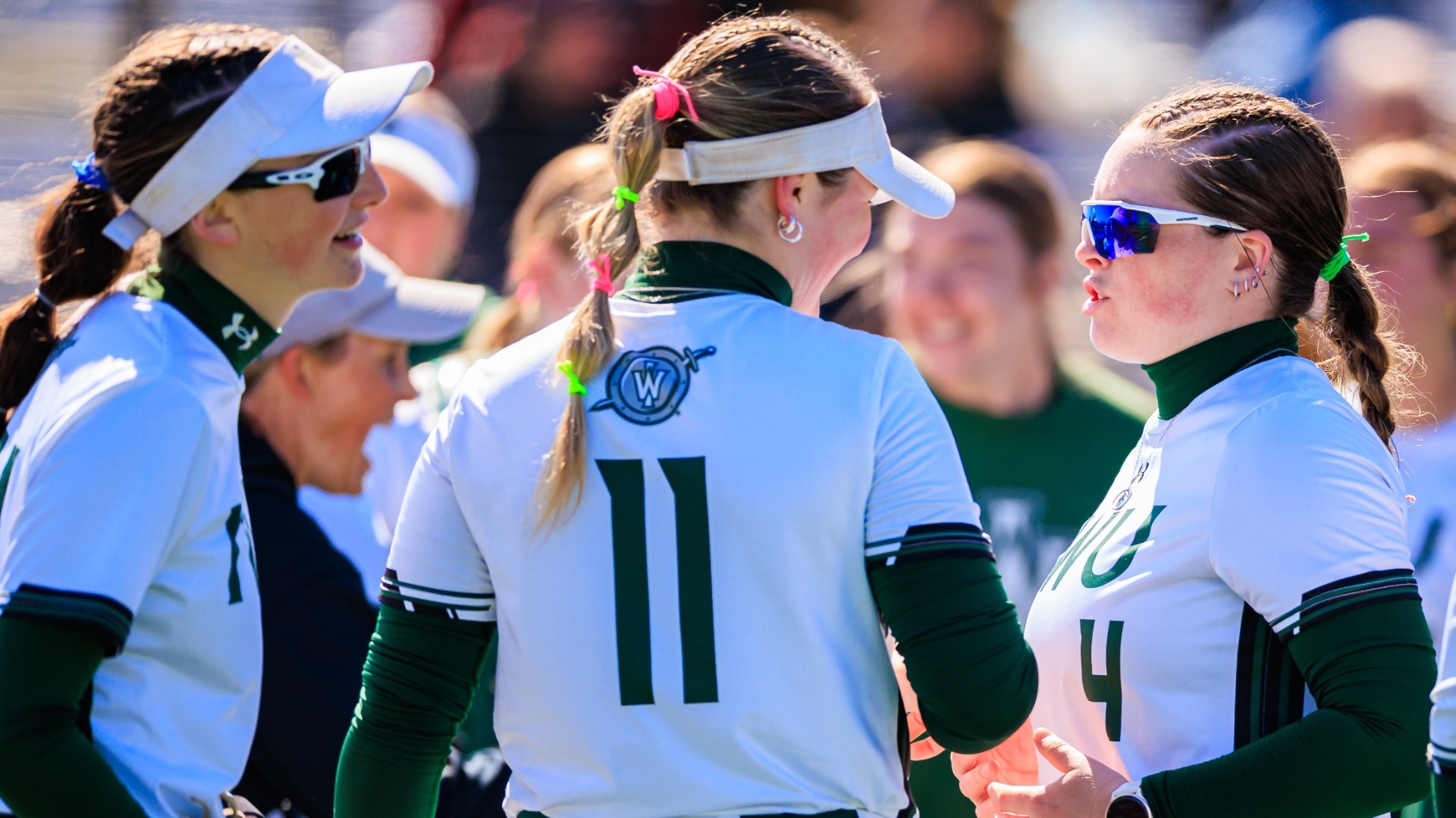 Annika Brown, Casey Wissmiller, & Kelsey Bartels talking pregame