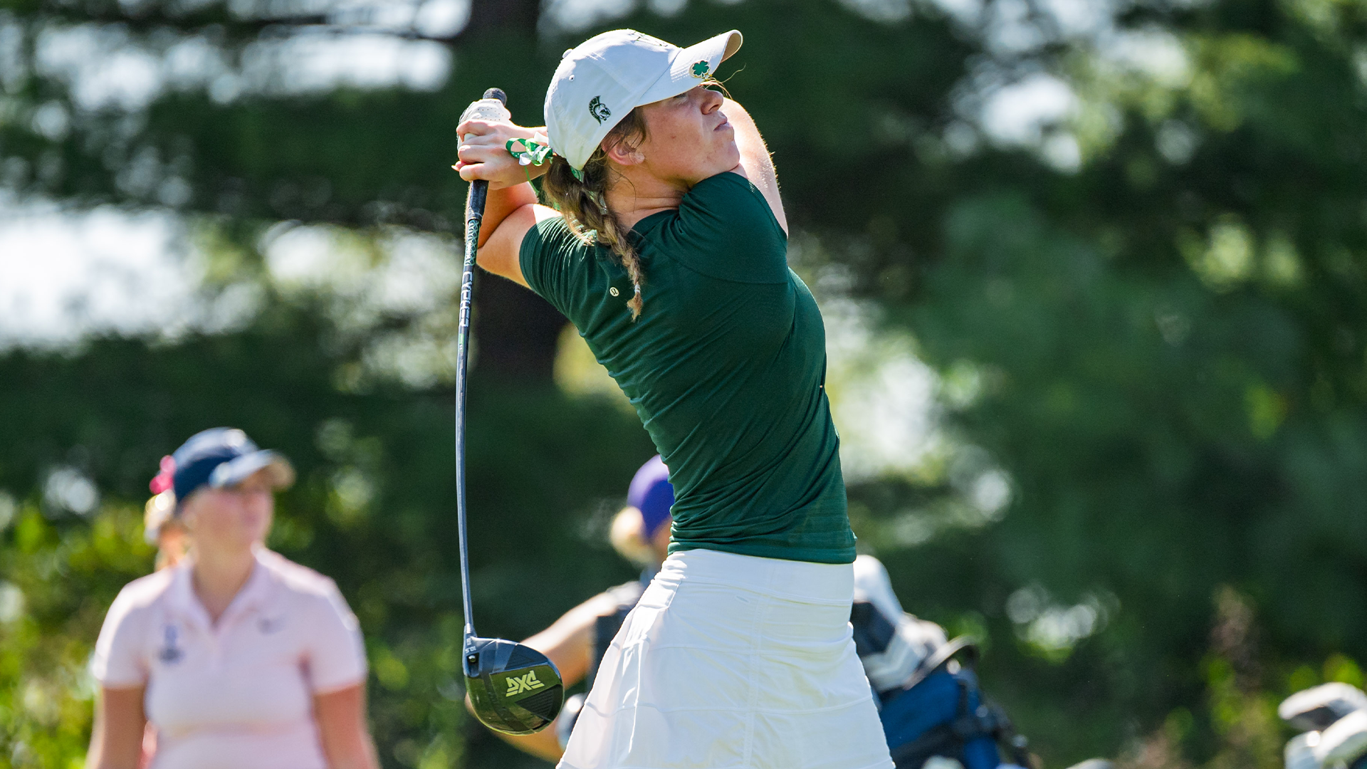 Caroline Carr teeing off at Ironwood GC