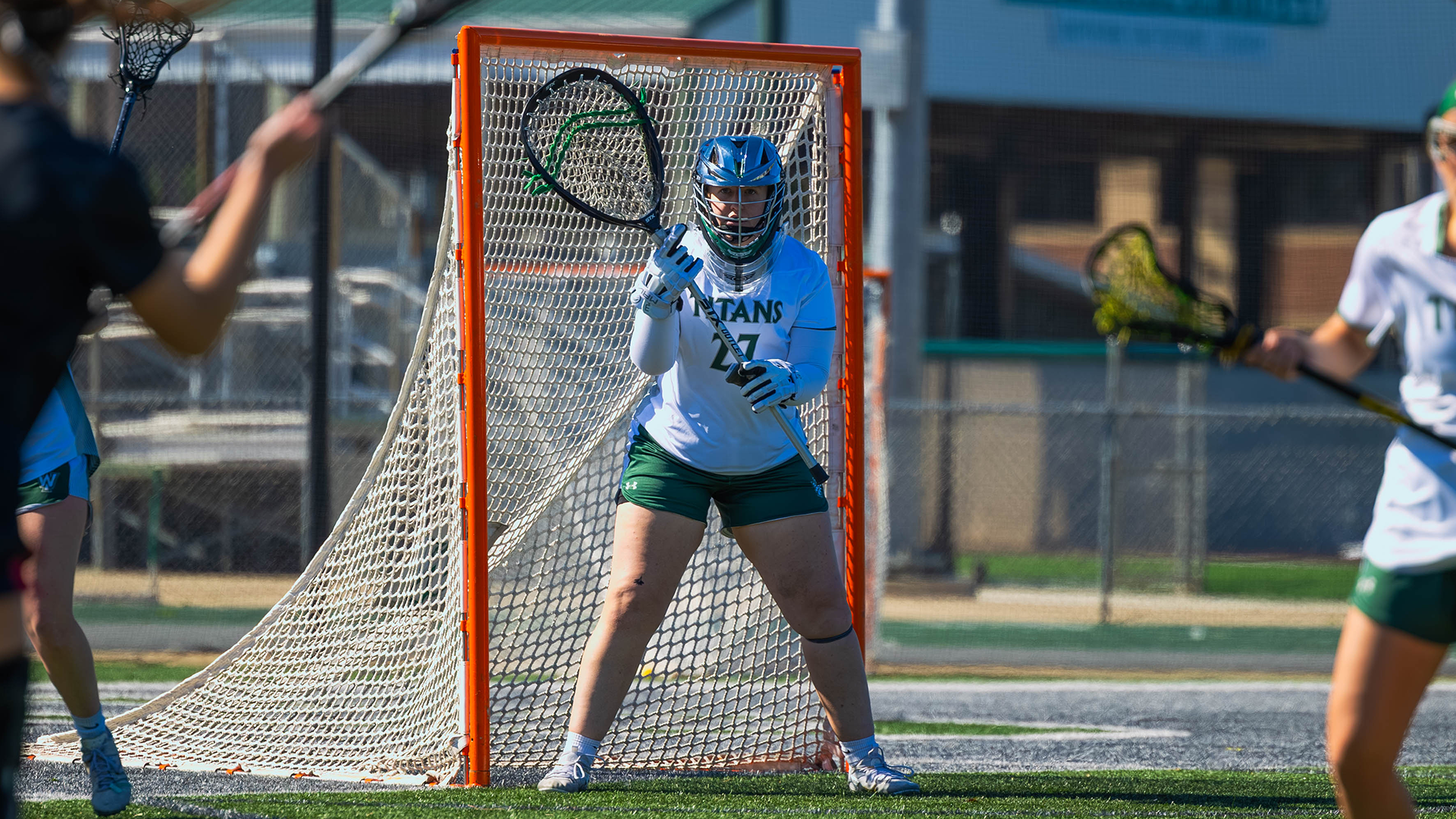Allison Vervynck in goal against Carthage April 18, 2026