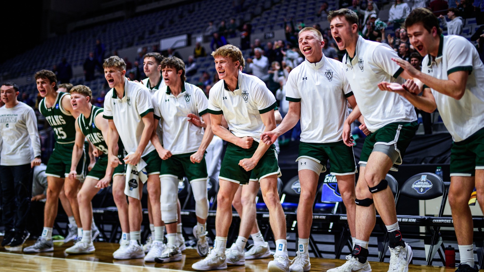 NCAA DIII Elite Eight: #2 Emory University Eagles vs #8 Illinois Wesleyan University Titans at Allen County War Memorial Colosseum in Fort Wayne, Indiana (Photo by Ashtin Elder/AJE Photography)