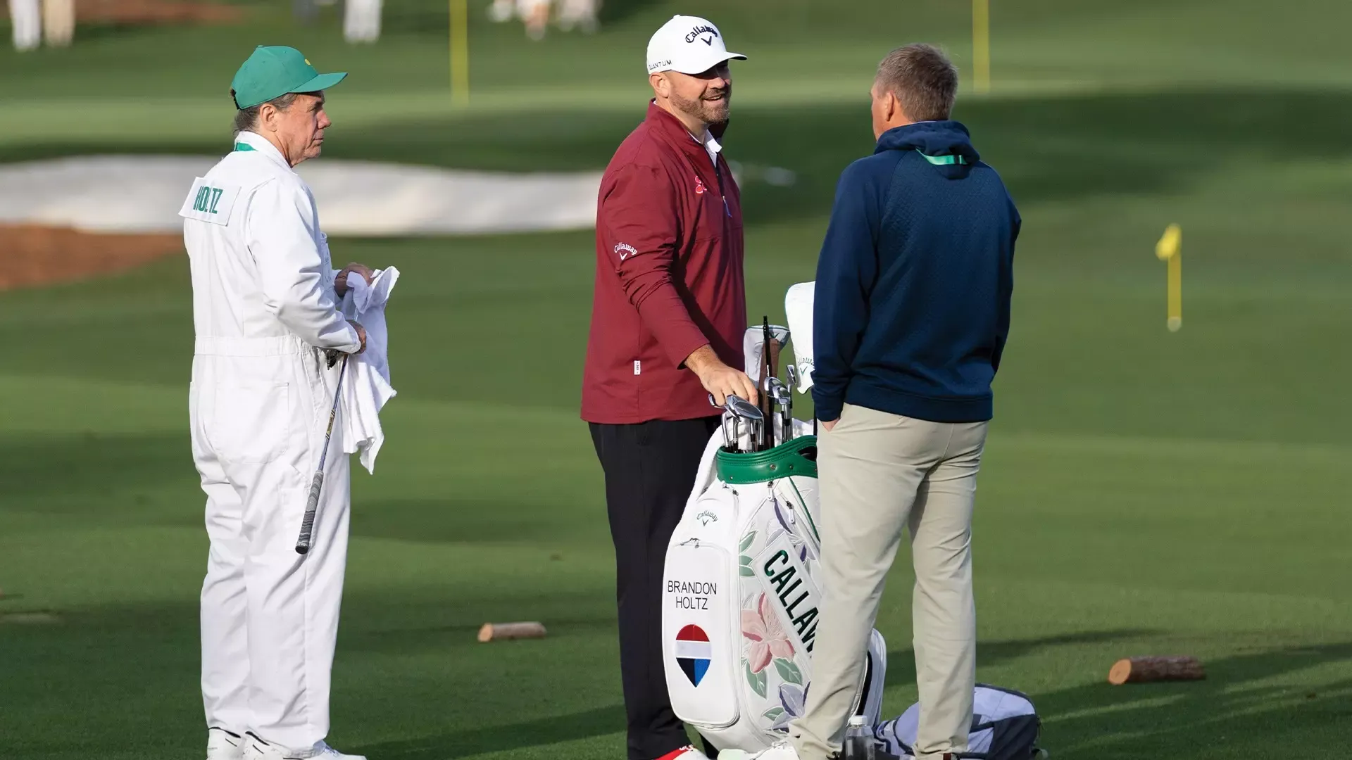 Amateur Brandon Holtz of the United States at the Tournament Practice Area ahead of a practice round prior to the Masters at Augusta National Golf Club, Monday, April 06, 2026.