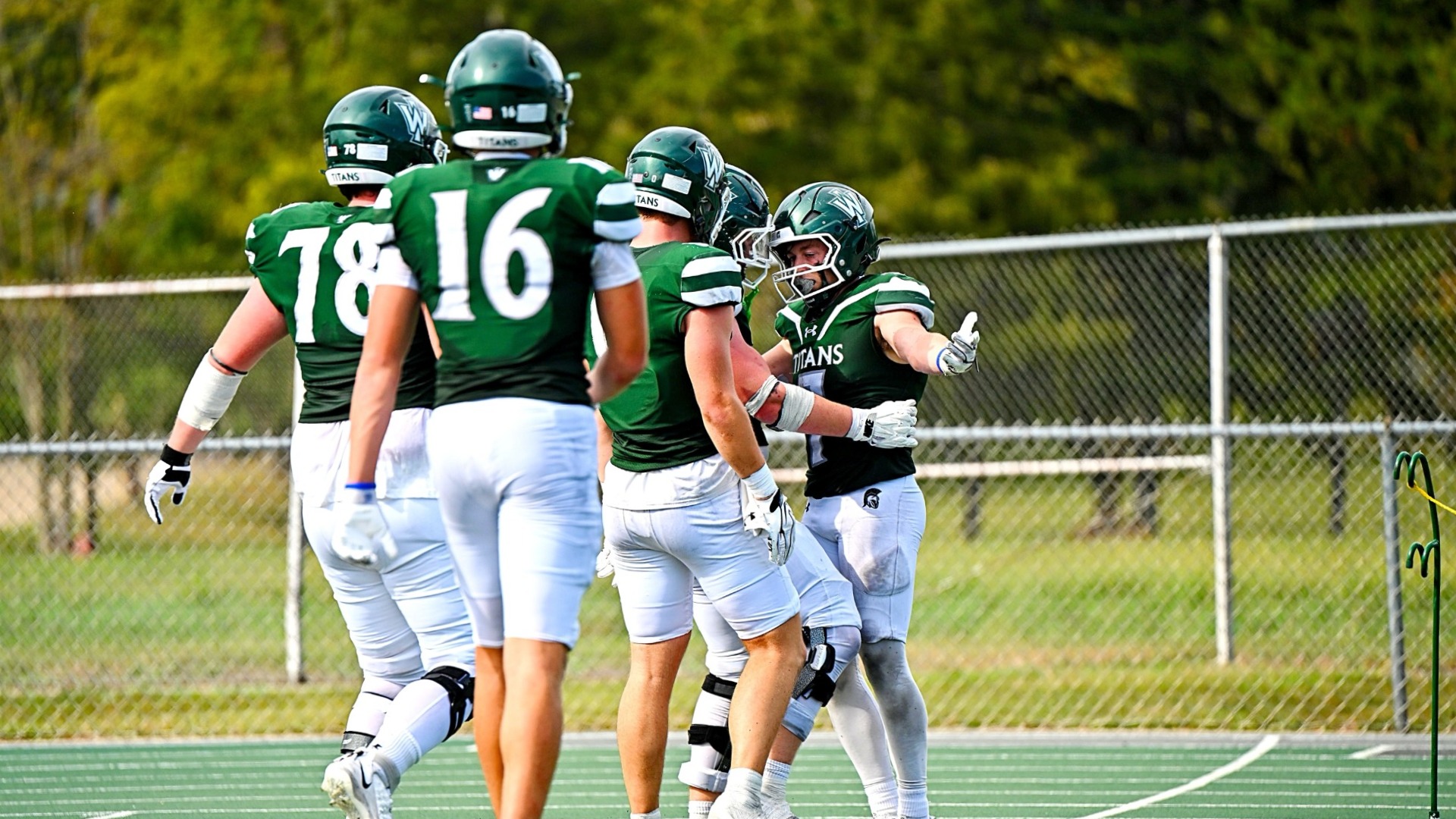 Football celebrates touchdown