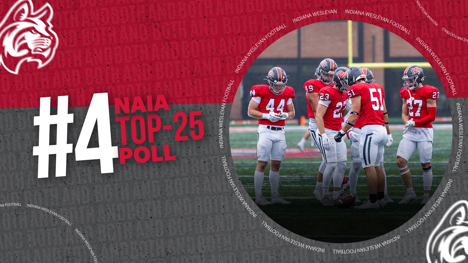 FOOTBALL RANKED NO. 4 FOR SIXTH STRAIGHT WEEK IN NAIA COACHES' TOP 25