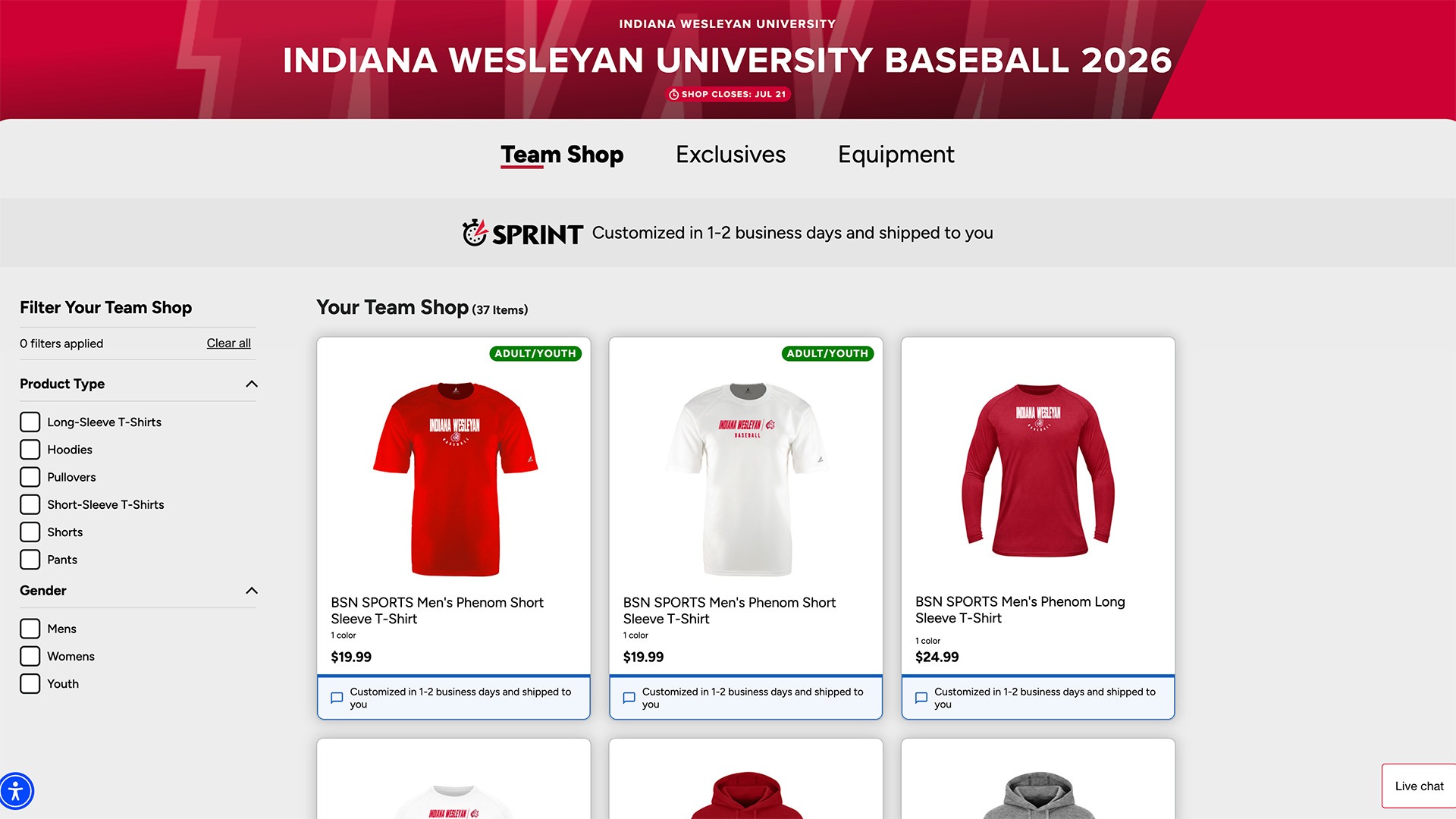 Baseball Team Store 2026