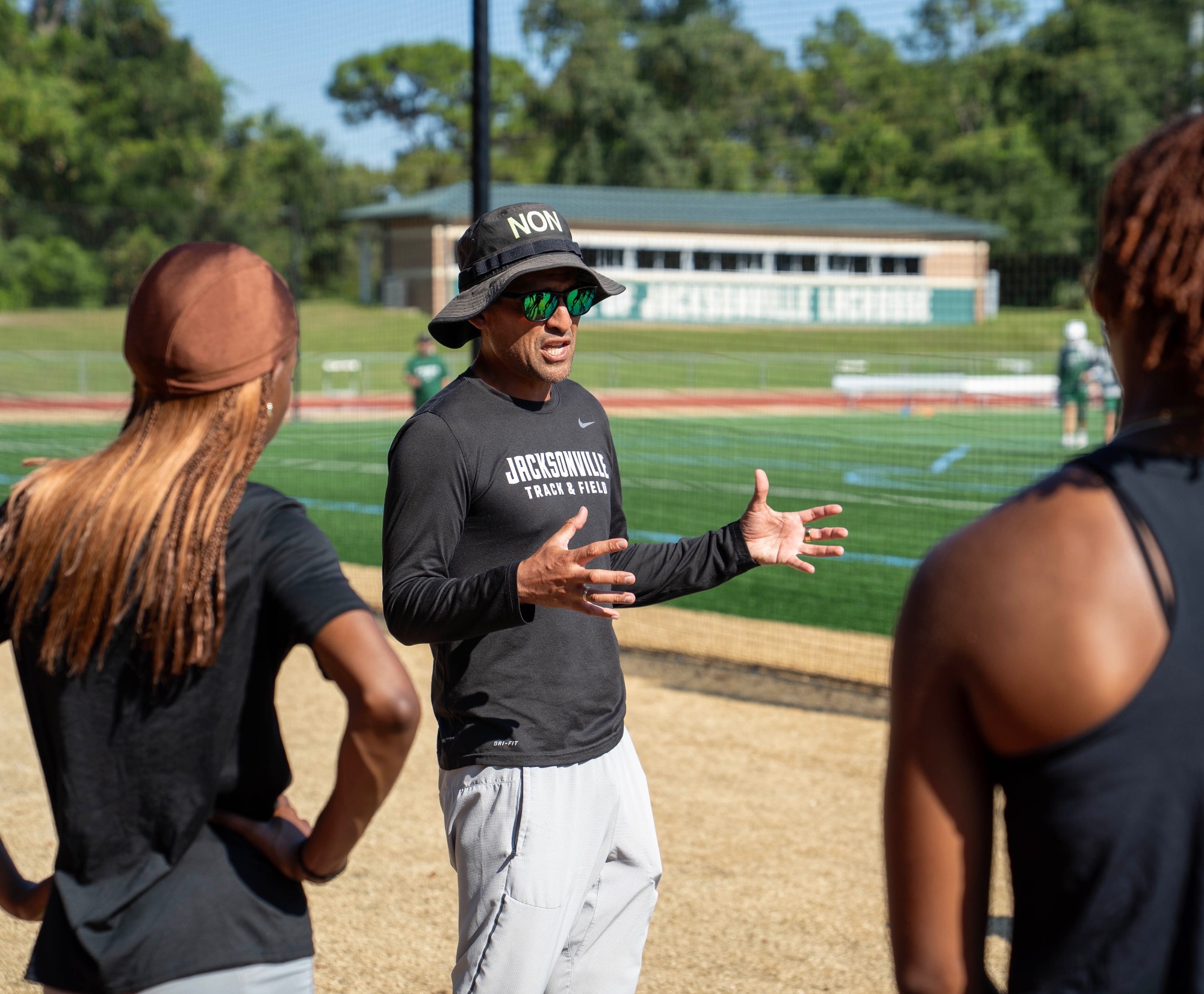 Diego Vela coaches during August Track and Field 2026