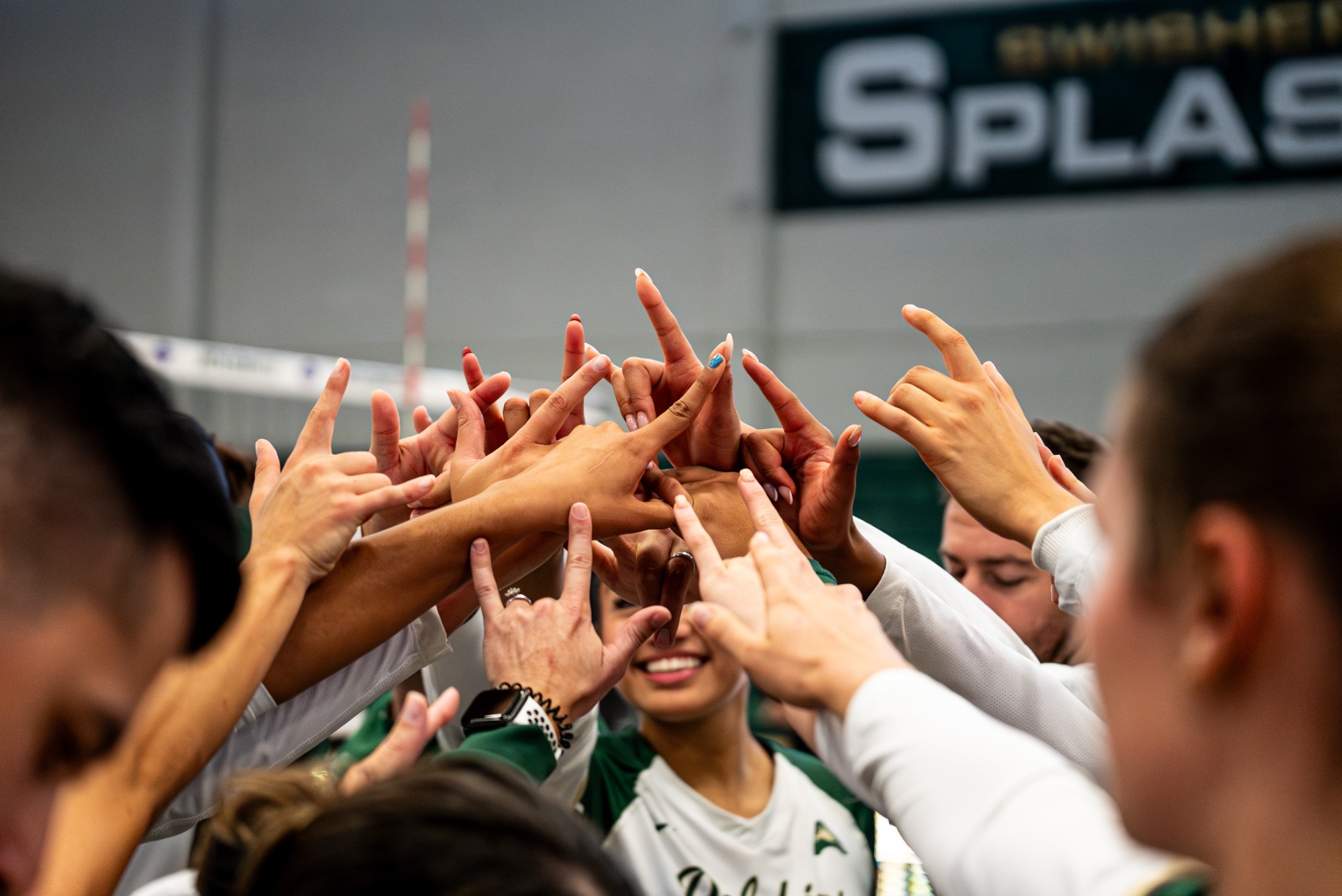 Team huddle hands up shot vs. FAMU (9/6/26)