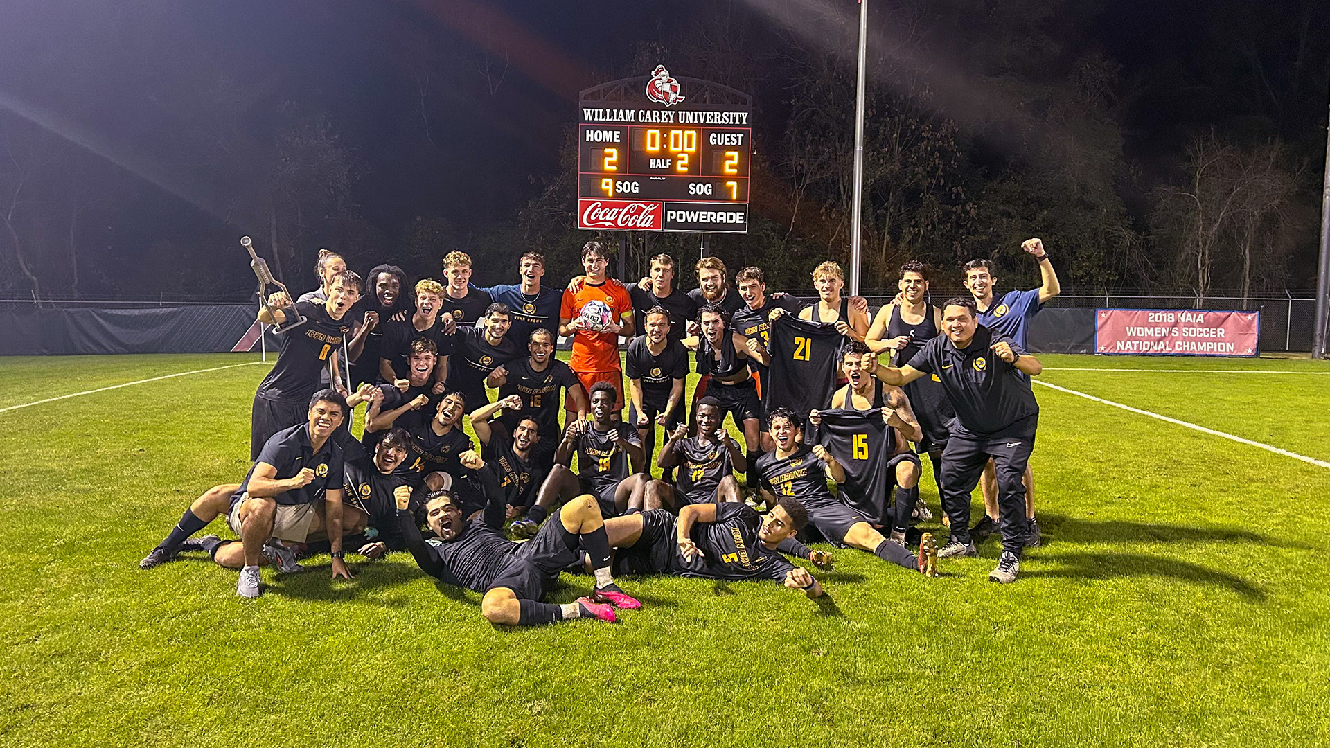 team-celebrate-william-carey-mens-soccer-2025