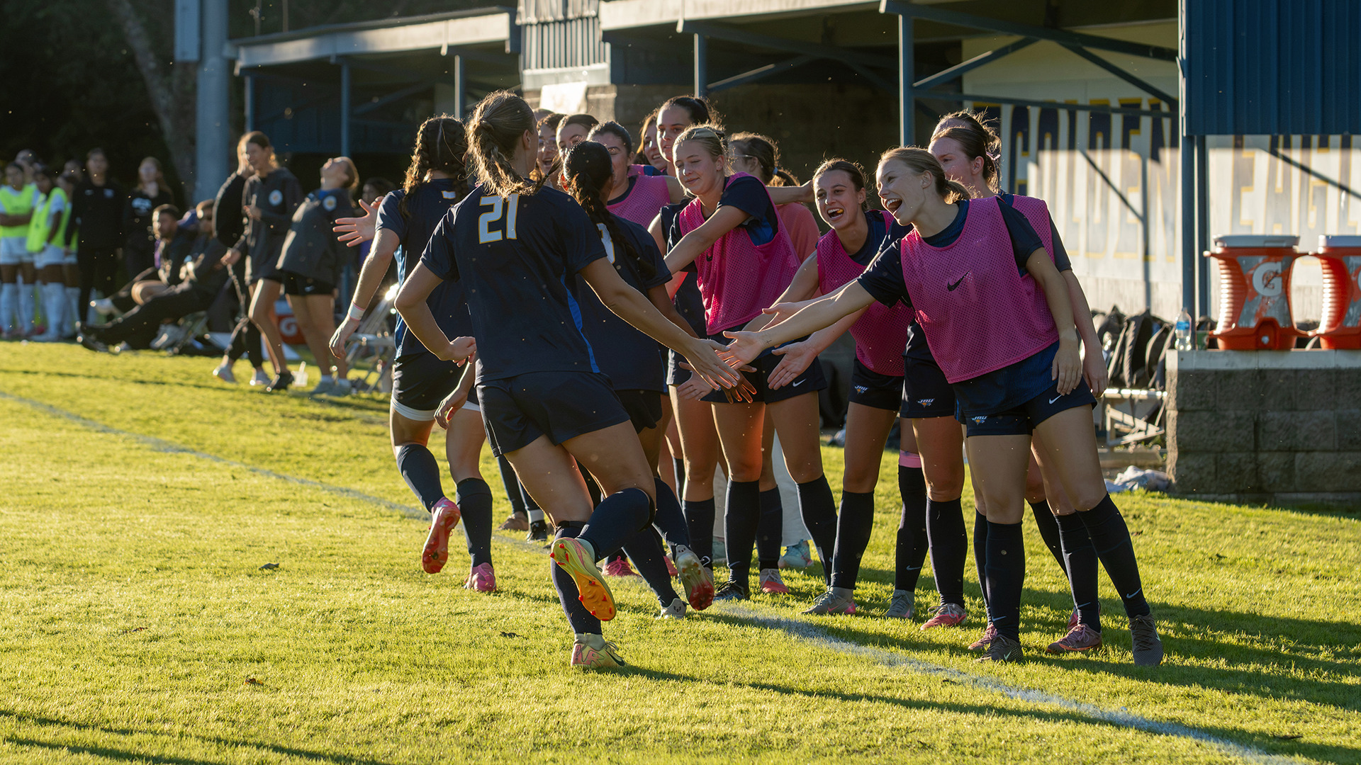 team-celebrate-nelson-womens-soccer-2026